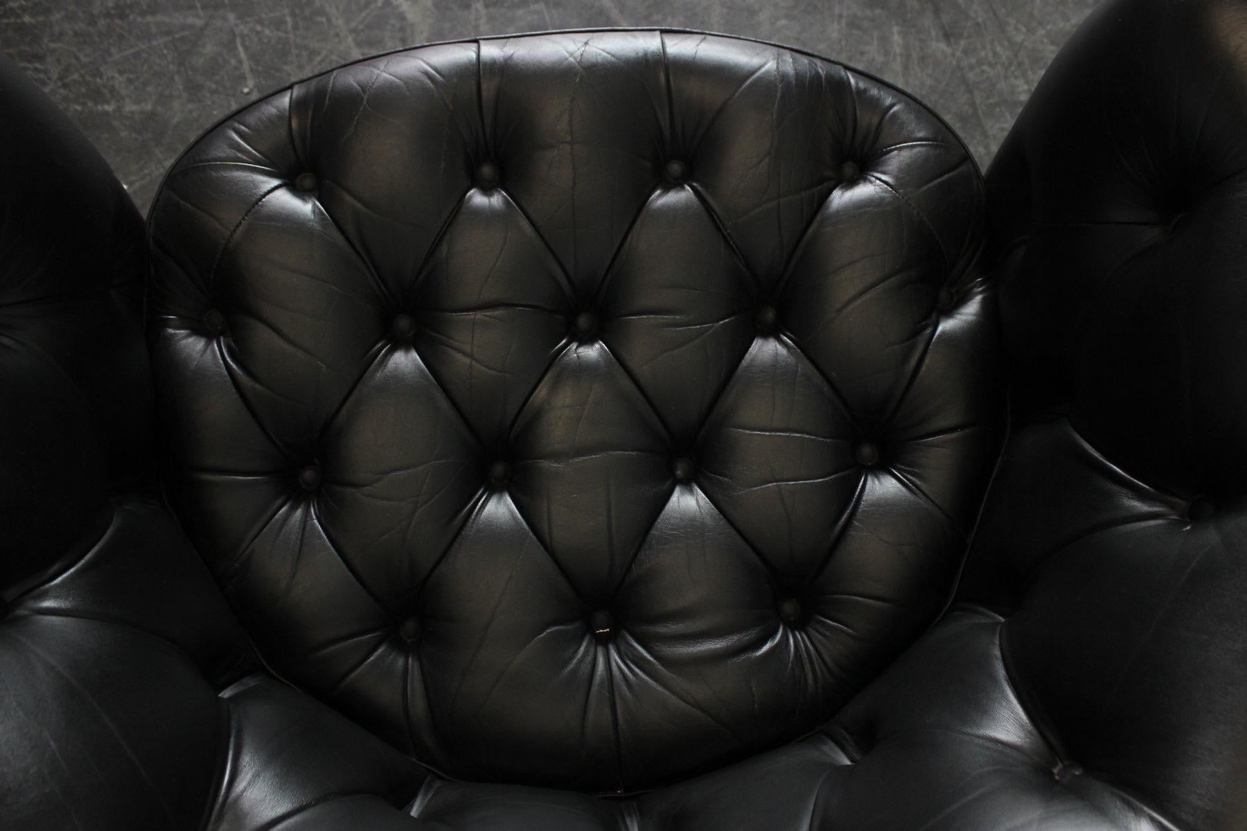 Leather The Haussmann Armchair „RH-310“, black leather, Walter Knoll, Germany, 1960-ies For Sale