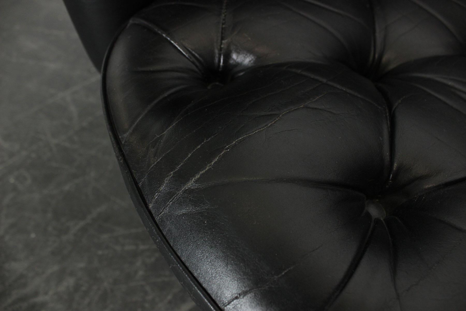 The Haussmann Armchair „RH-310“, black leather, Walter Knoll, Germany, 1960-ies For Sale 1