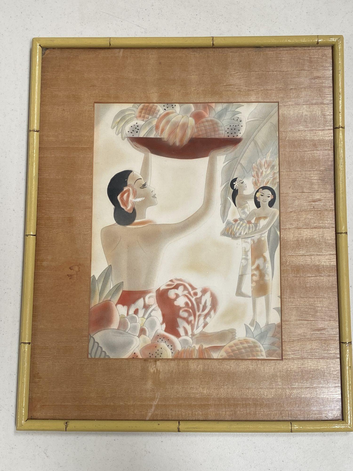 Hawaiian Abundance, Menu Cover, C. 1930s by Frank Macintosh In Excellent Condition In Van Nuys, CA