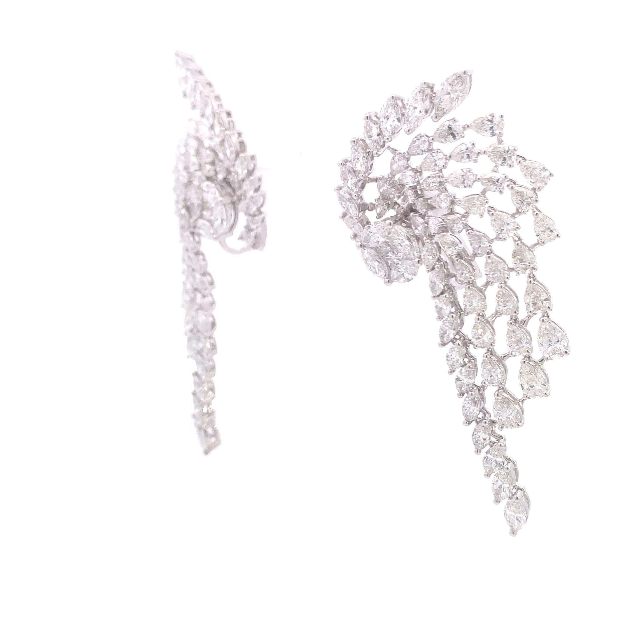 Marquise Cut YESSAYAN Helix Diamond Statement Earrings For Sale