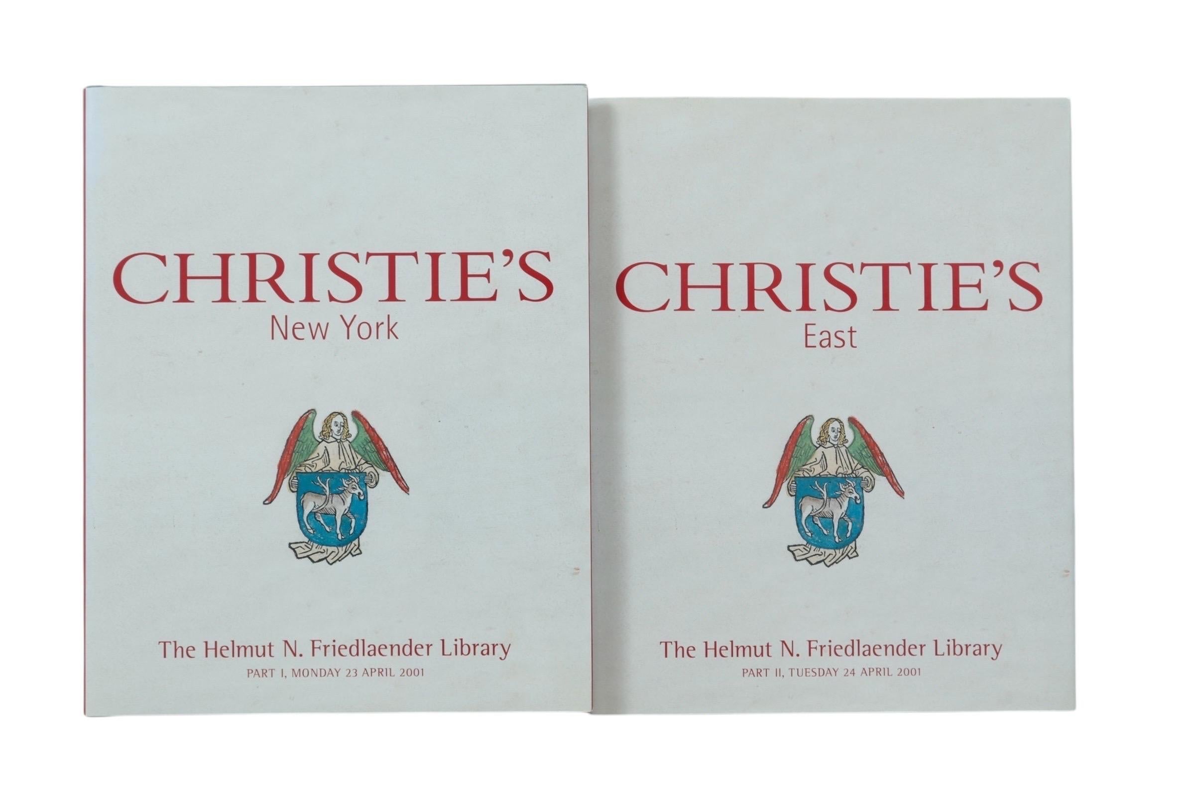 The Helmut N. Friedlaender Library Christie's Catalogs 2001 For Sale 6