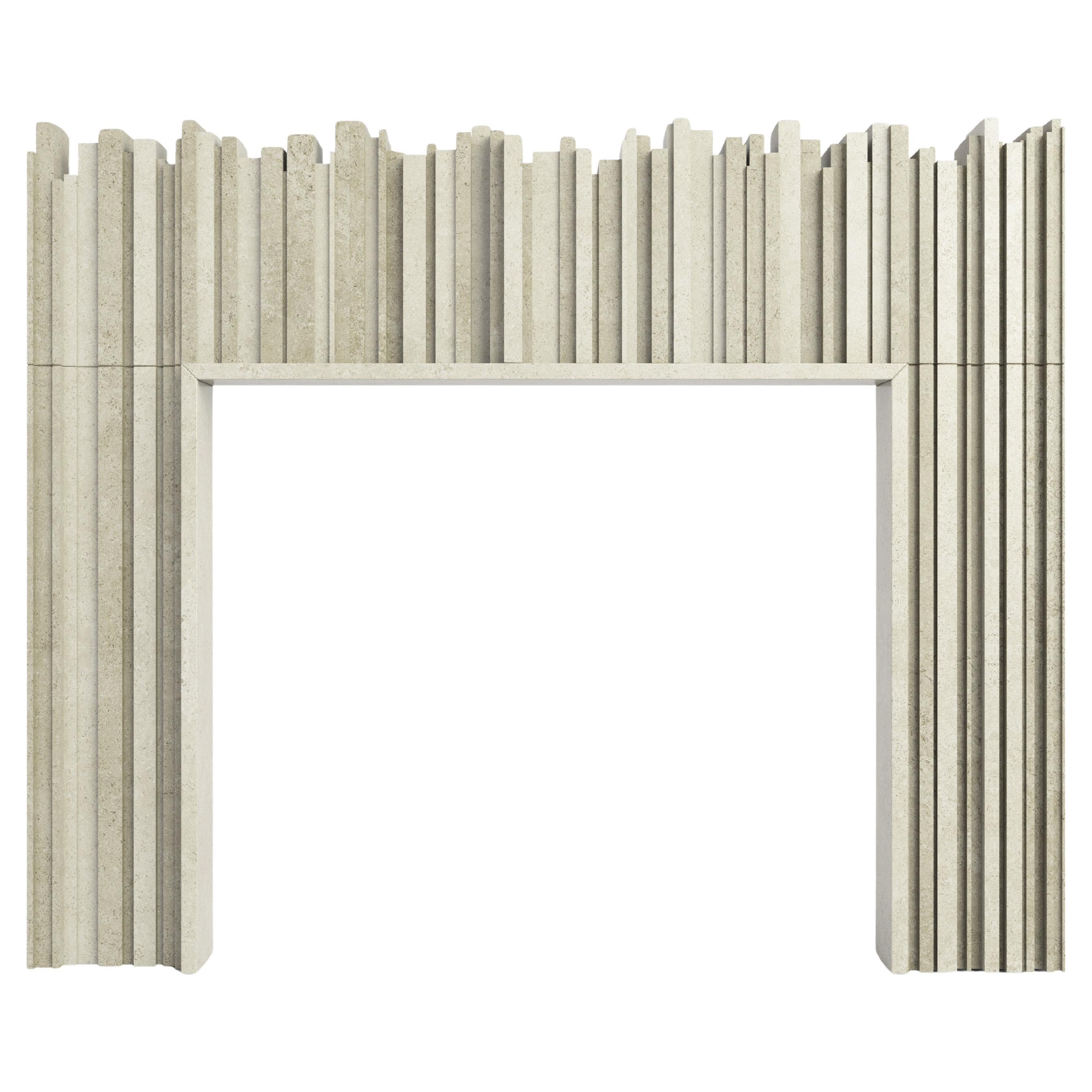 The Hemingway: A Modern Multi-Layered Stone Fireplace