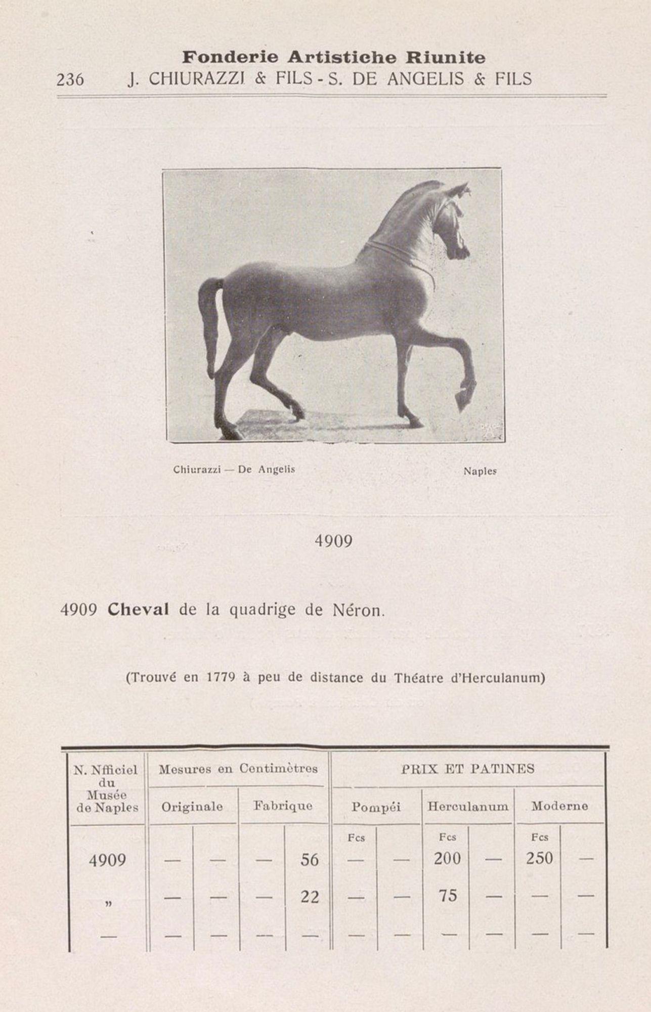 Il Cavallo Mazzocchi di Ercolano dopo l'antichità in vendita 1