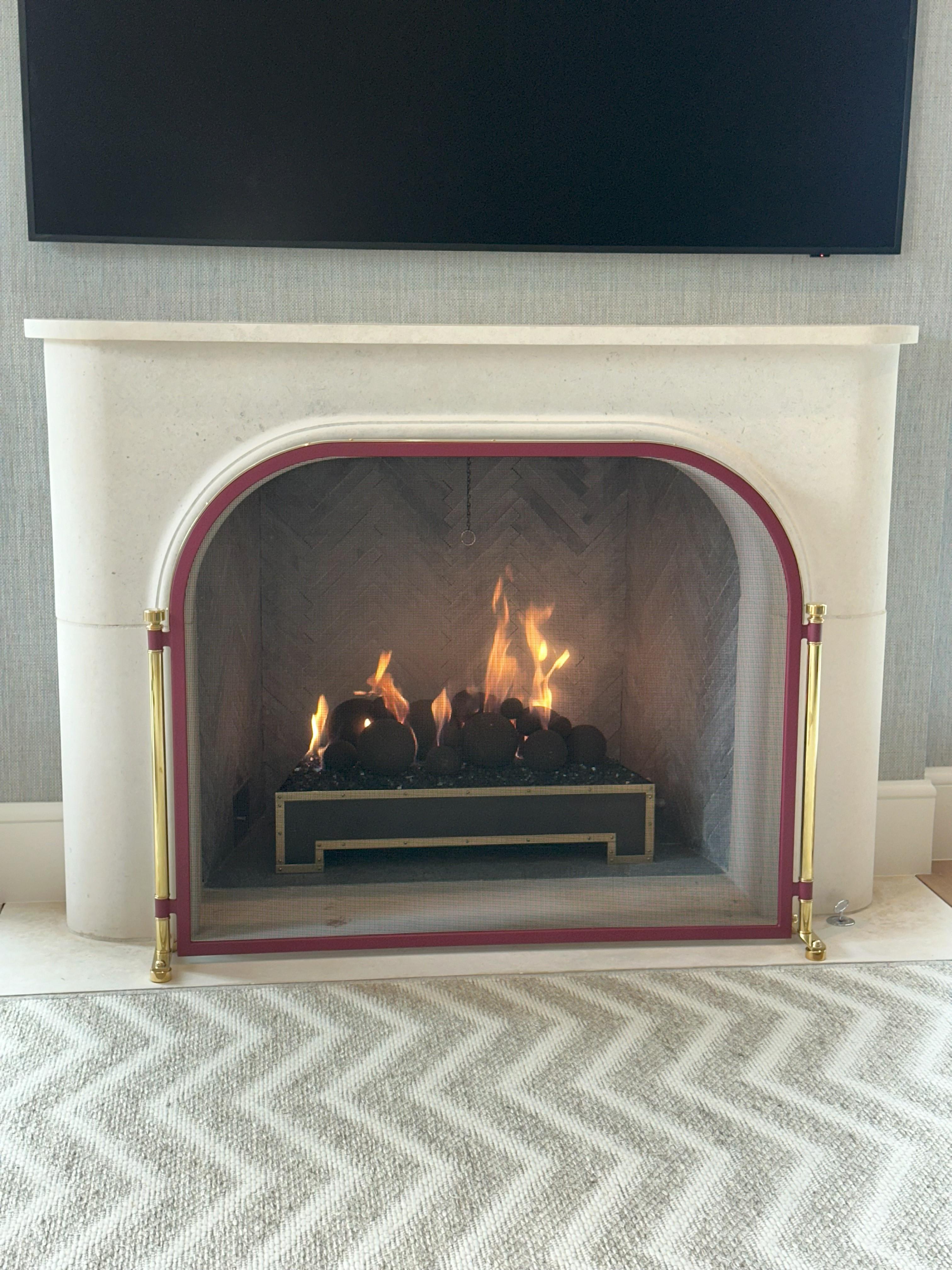 The Hernan Brass Fire Screen By Betzinger Designs For Sale 4