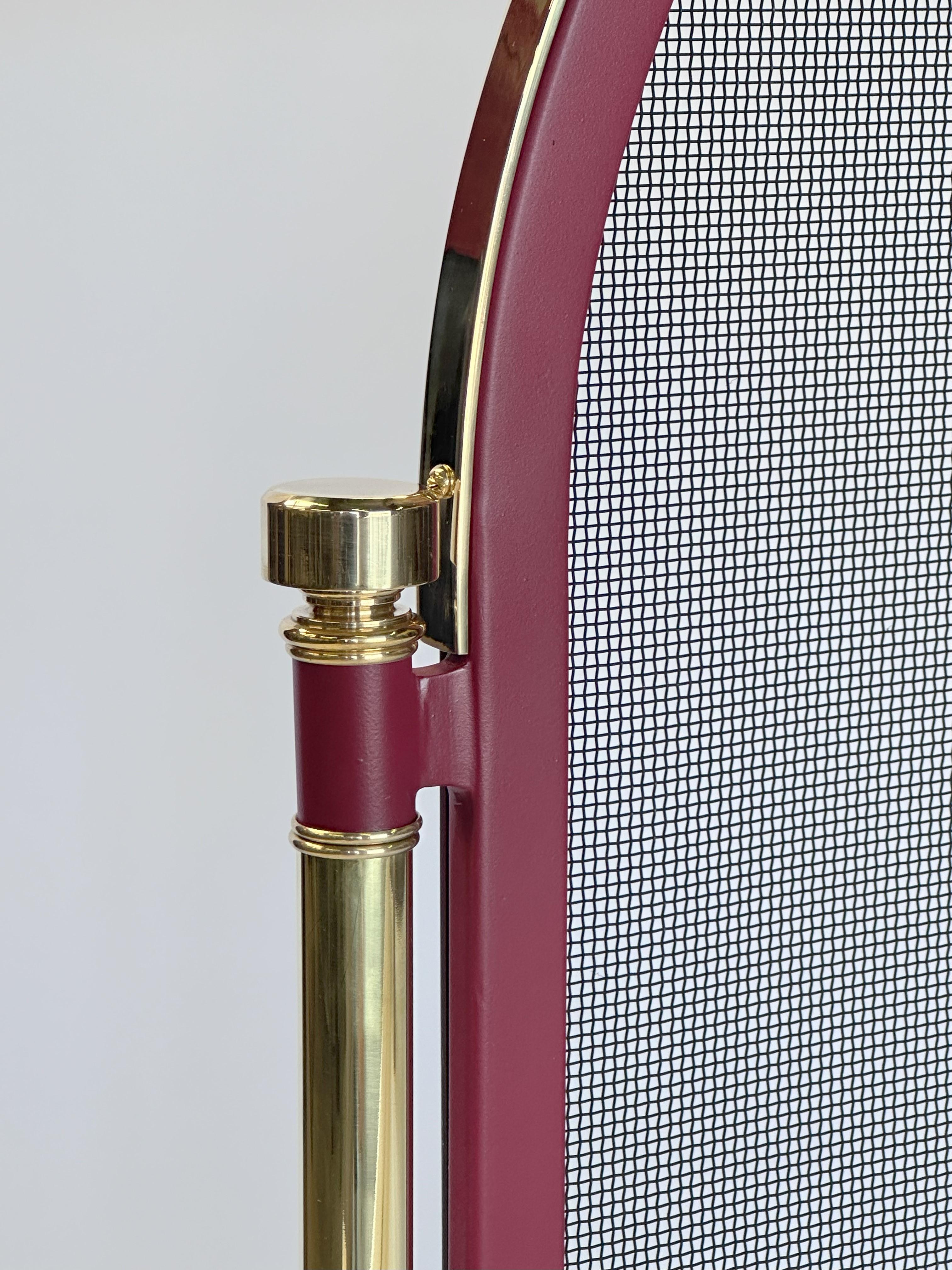 Contemporary The Hernan Brass Fire Screen By Betzinger Designs For Sale