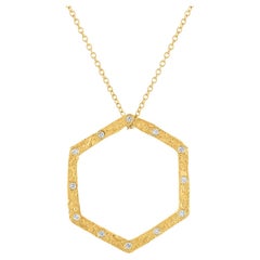 Sechseckige Diamant-Halskette aus 22 Karat Gold