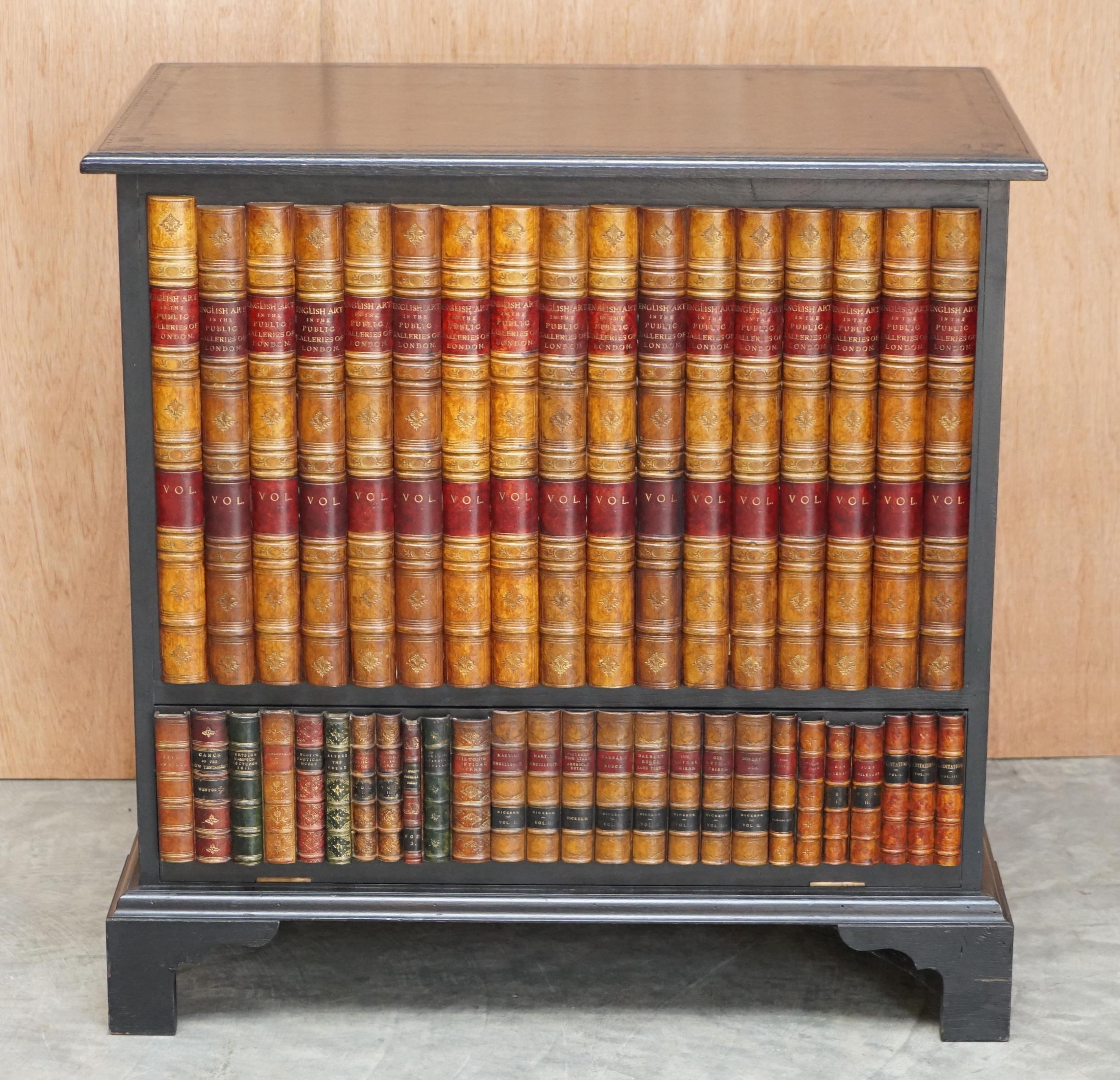 We are delighted to offer for sale this lovely faux book fronted “The Hidden TV Company” television stand or media cupboard

A very good looking piece, the faux book front is one of my favourite frontages, they actually date back to the early