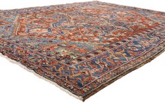 The Highland Crown: An Antique Persian Heriz Masterpiece of Timeless Elegance