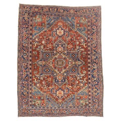 The Highland Crown: An Antique Persian Heriz Masterpiece of Timeless Elegance