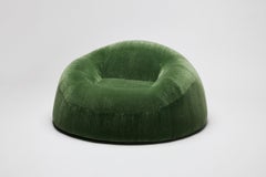THE HILL Biomorphic Shape Green Chair in Mohair, Si Vis Pacem by Stefon Diggs