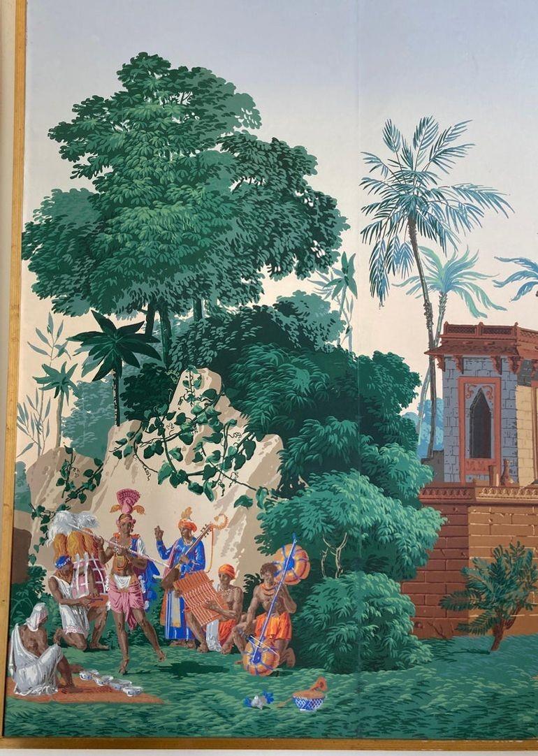 The Hindustan Panoramic Wallpaper Panels by Zuber & Cie. Rixhem, France For Sale 3