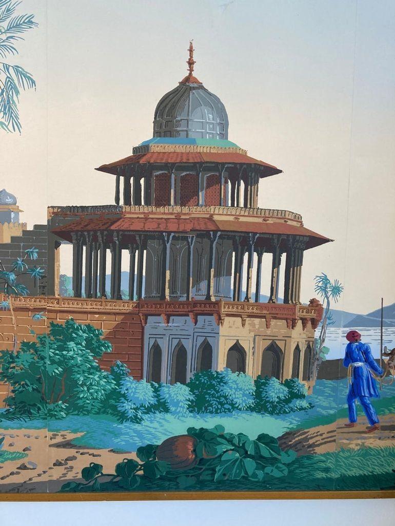 20th Century The Hindustan Panoramic Wallpaper Panels by Zuber & Cie. Rixhem, France For Sale
