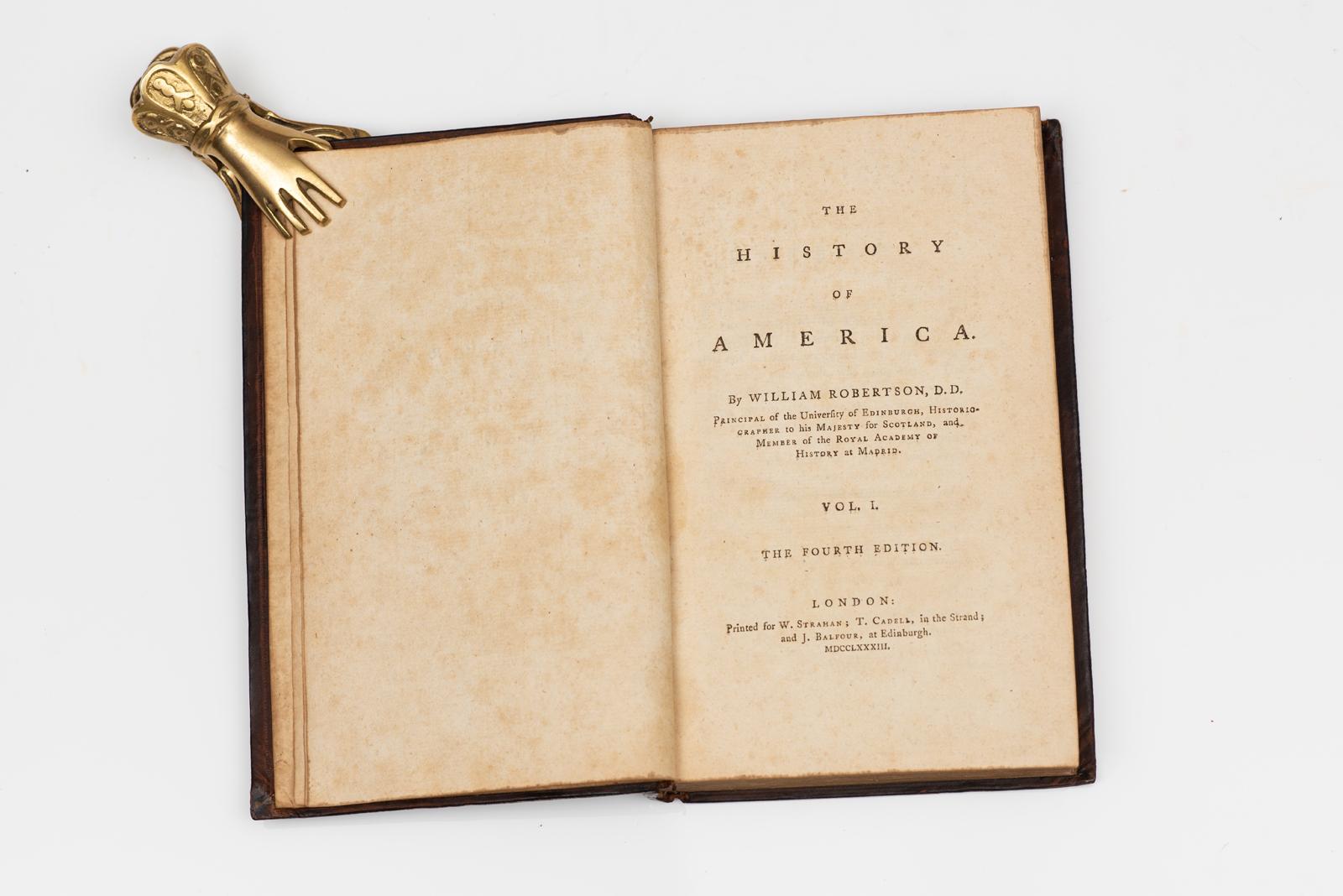 3 Vols. William Robertson. L'histoire de l'Amérique Bon état à New York, NY