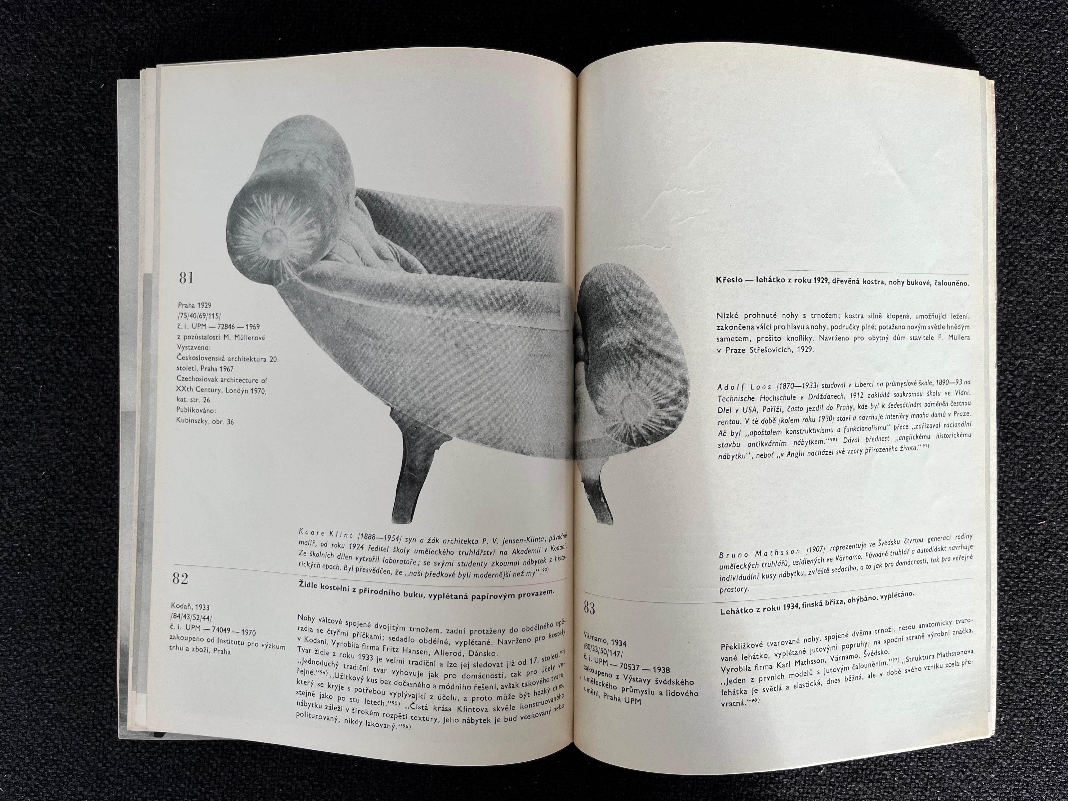 Histoire de la chaise ''Furniture Book, Catalogue'', 1972 / Tchécoslovaquie Bon état - En vente à Praha, CZ