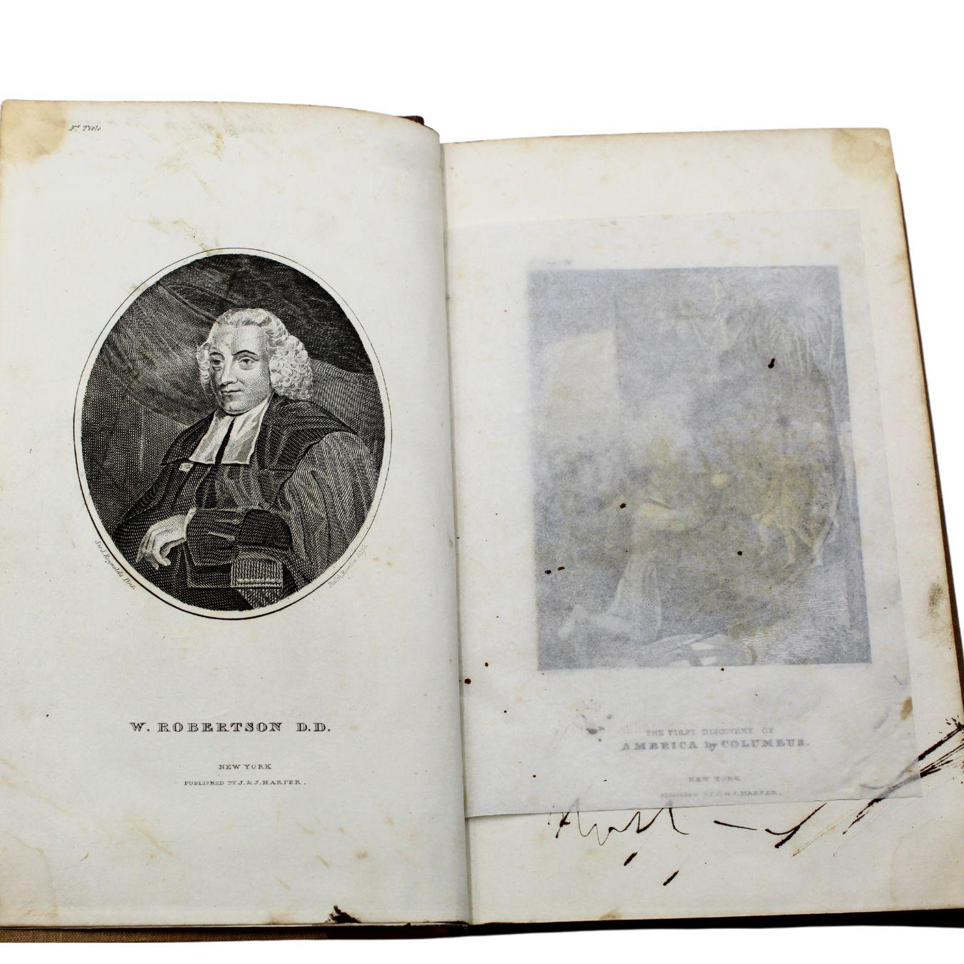 Metà XIX secolo Storia della scoperta e della colonizzazione dell'America di W. Robertson, 1835 in vendita