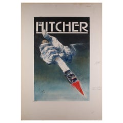 Vintage "The Hitcher" 1986 Concept Artwork by Vic Fair Film Movie Poster