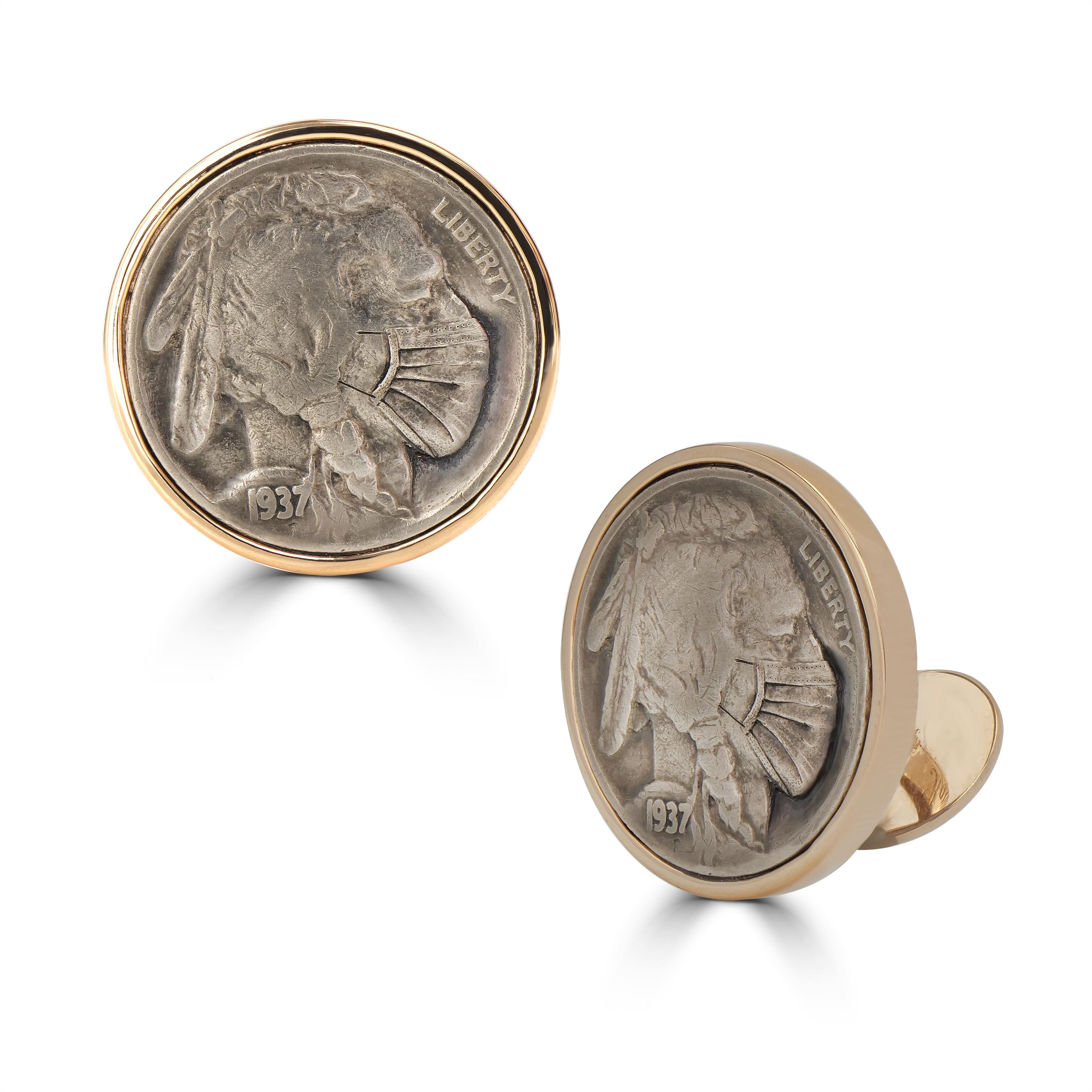 buffalo nickel cufflinks