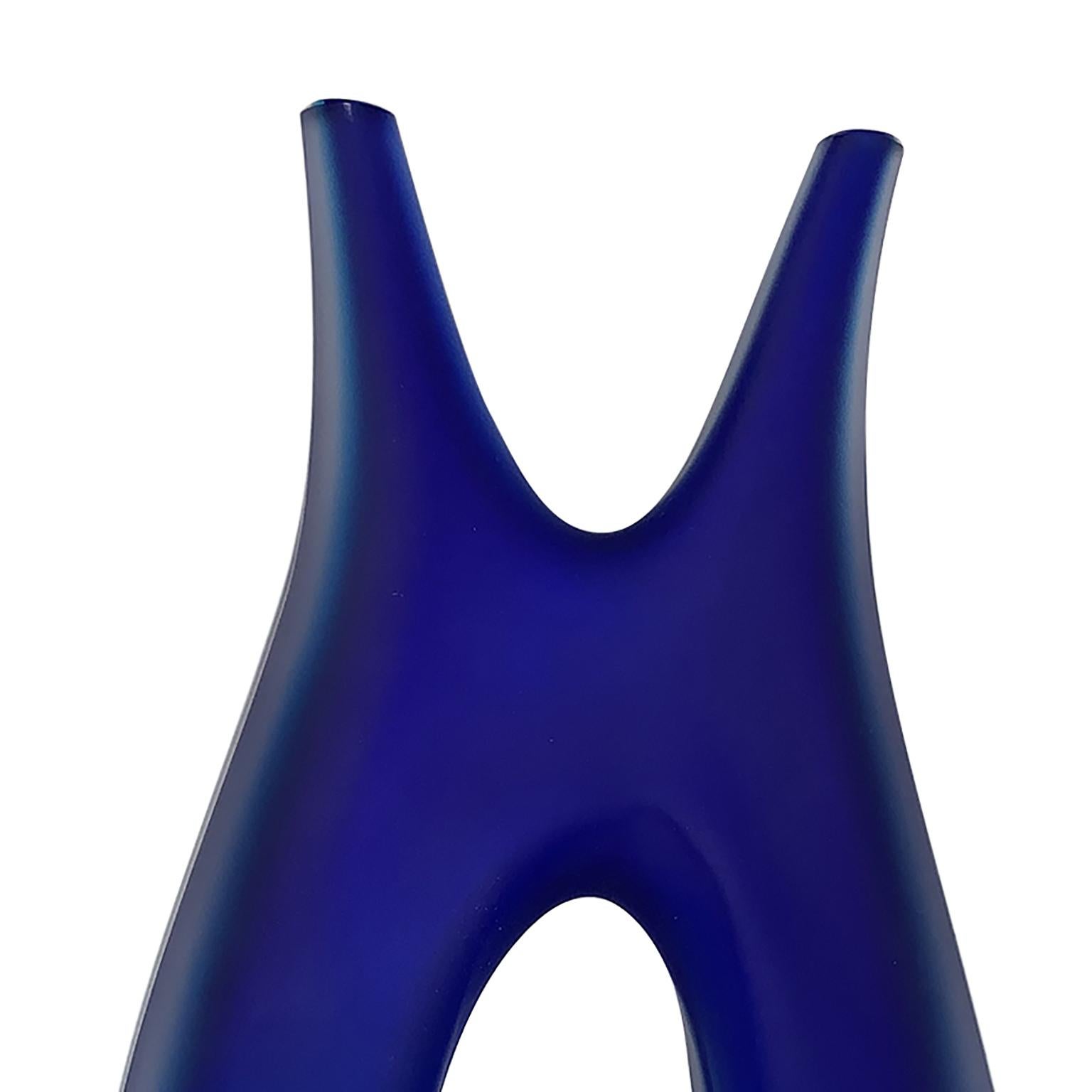 Italian The Hole, Murano Glass Handmade Vase Organic Shape For Sale