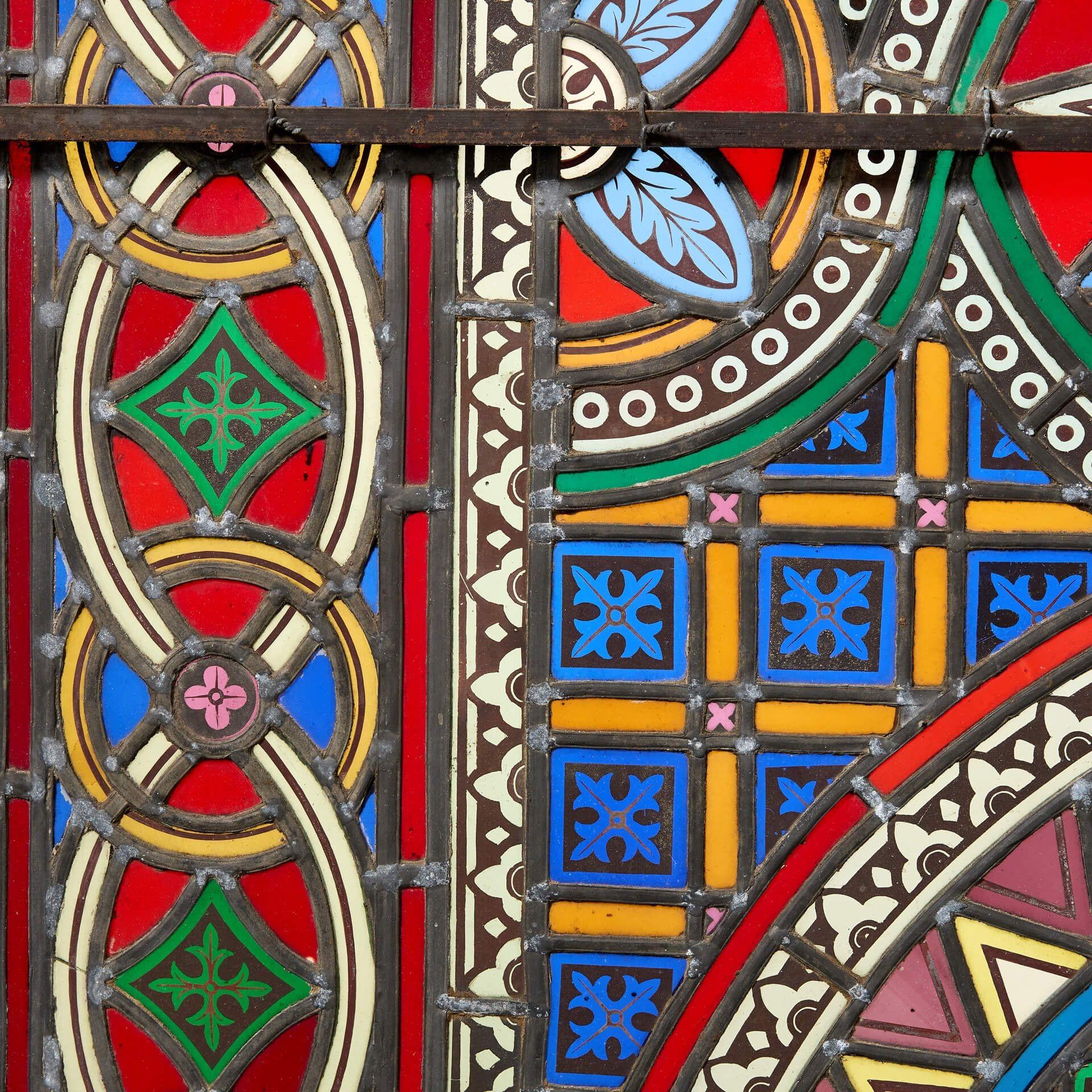 The Holkham Hall Stained Glass Window In Fair Condition For Sale In Wormelow, Herefordshire