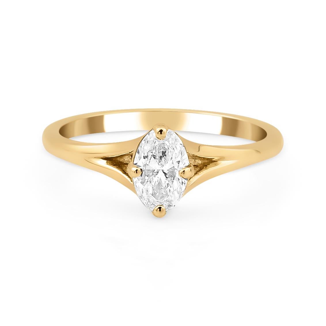 La bague de fiançailles à diamant ovale I Holm