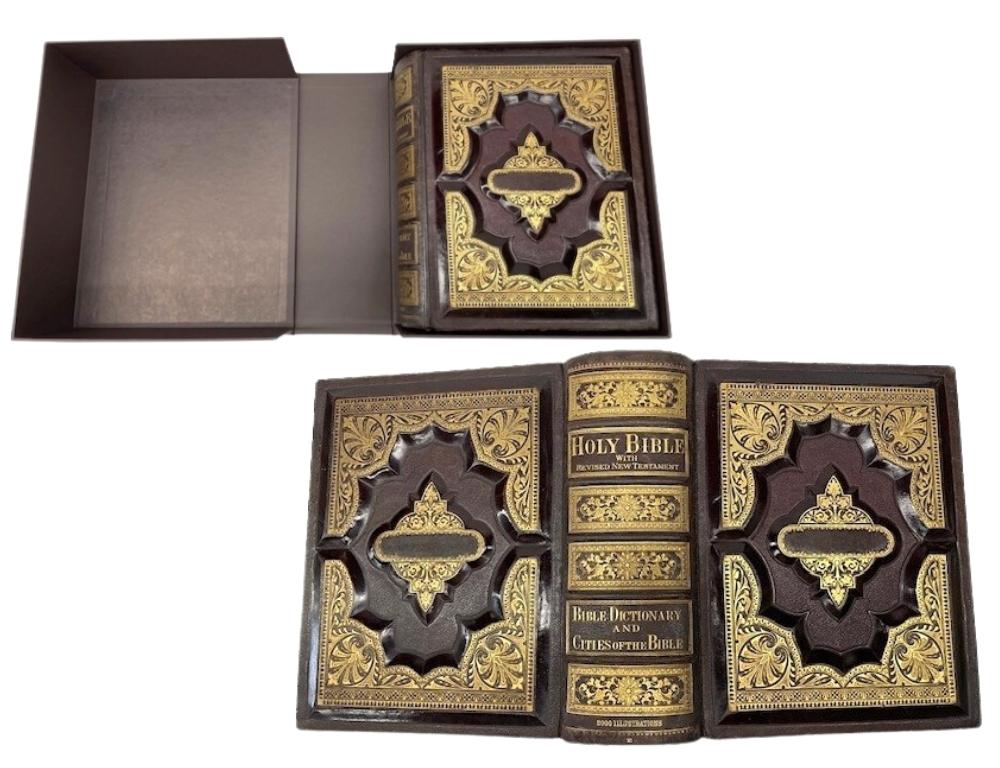 Carved The Holy Bible, Containing the Old and New Testaments, Illustrated, 1882