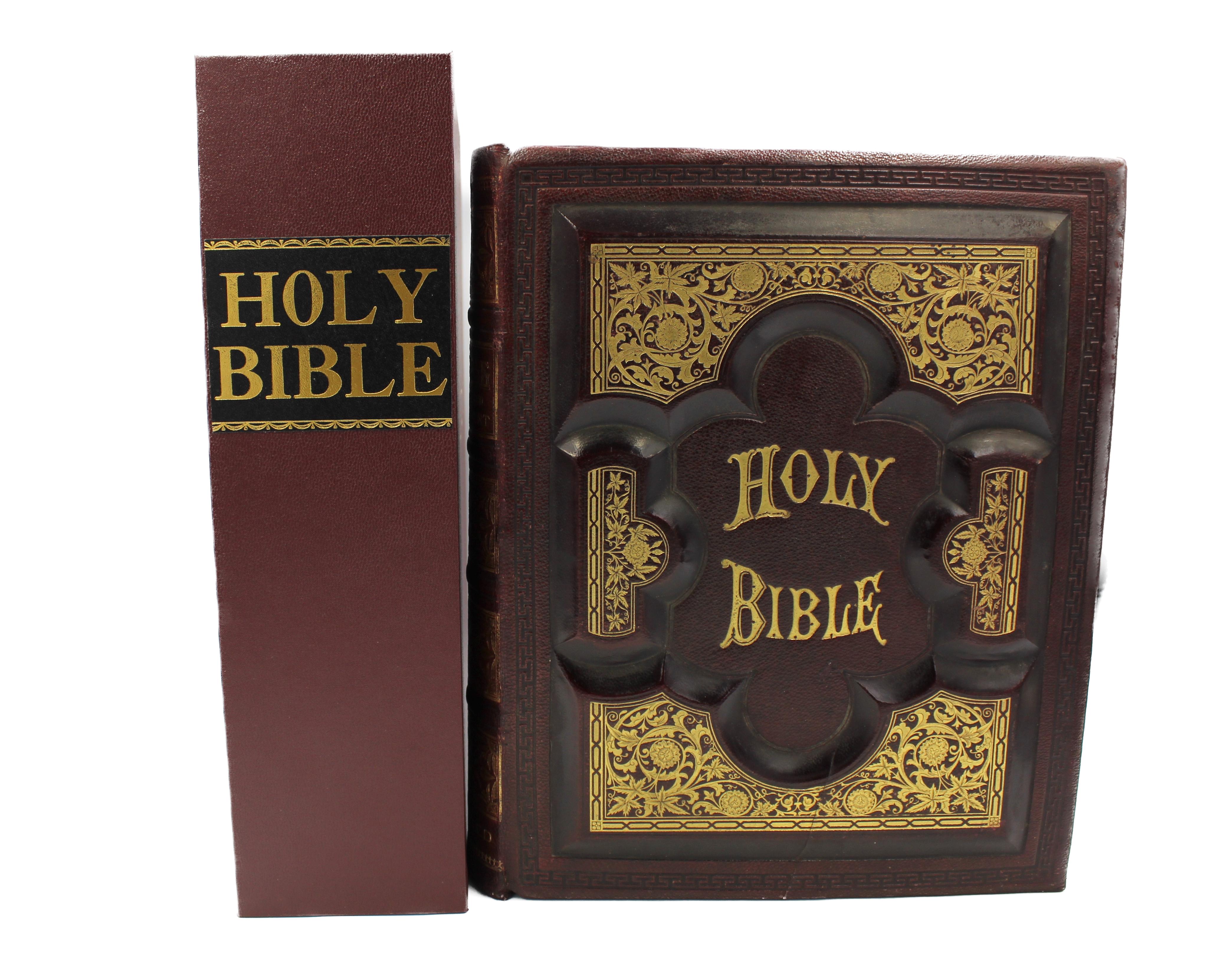 Hand-Carved The Holy Bible, Containing the Old and New Testaments, Illustrated, 1885