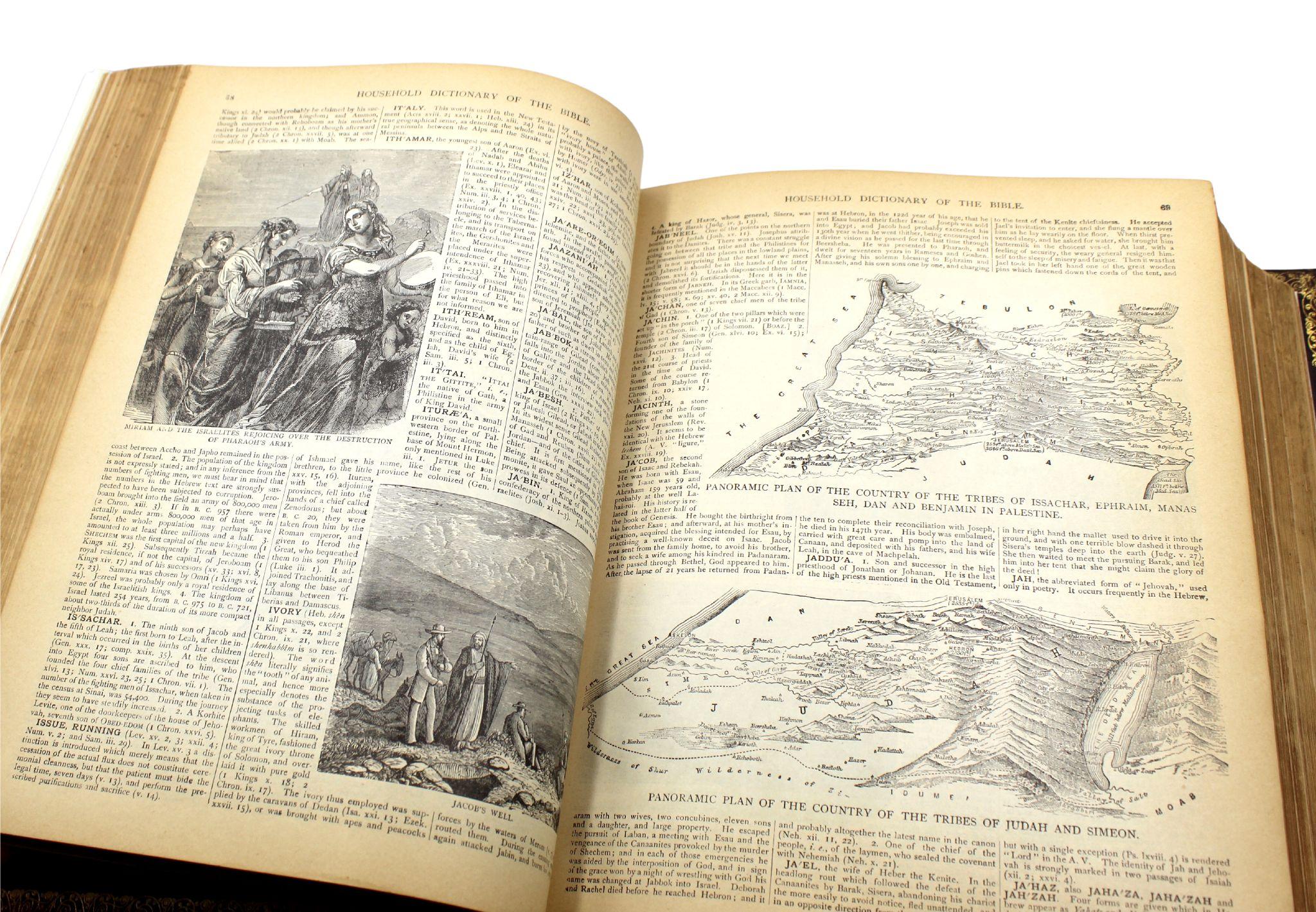 The Holy Bible, édition standard, Bible familiale illustrée, 1885 en vente 7