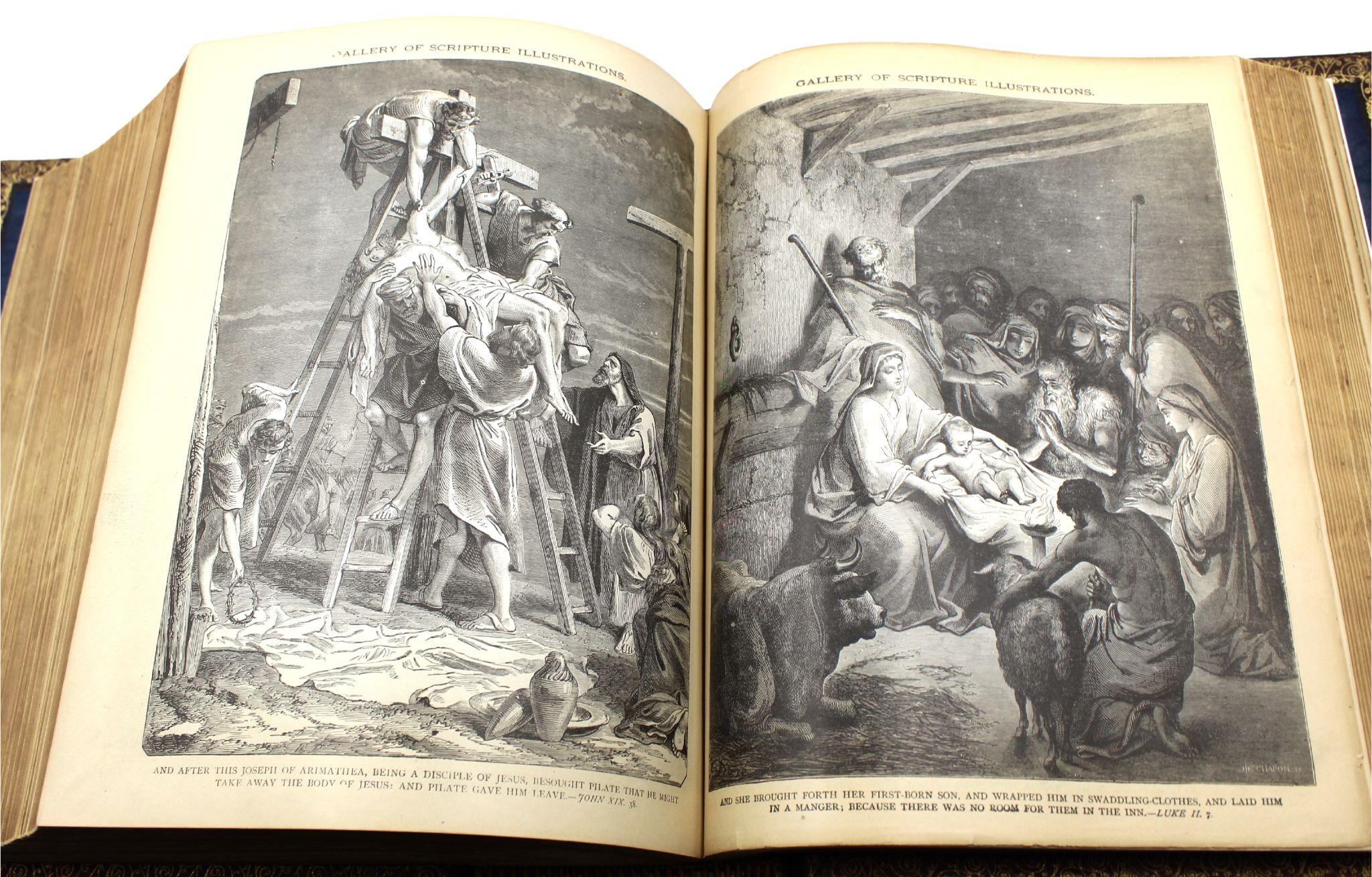 The Holy Bible, édition standard, Bible familiale illustrée, 1885 en vente 10