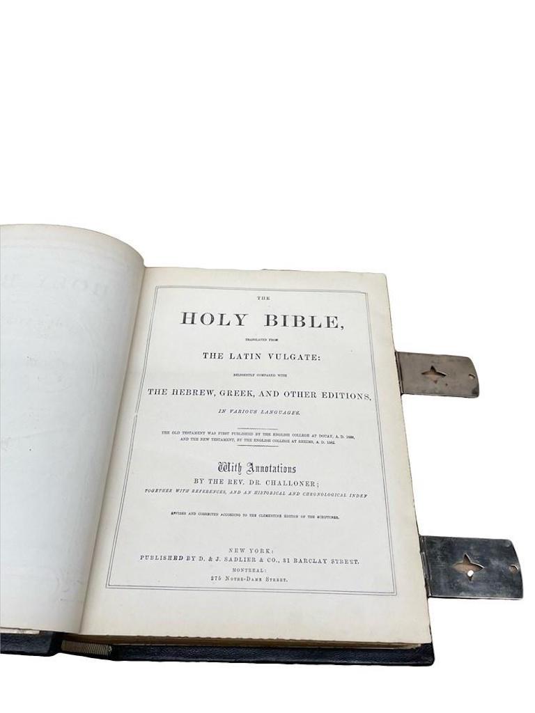 Late 19th Century The Holy Bible, with Annotations by the Rev. Dr. Challoner, Illustrated, 1876