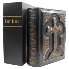 Antique The Holy Bible, with Annotations by the Rev. Dr. Challoner, Illustrated, 1876