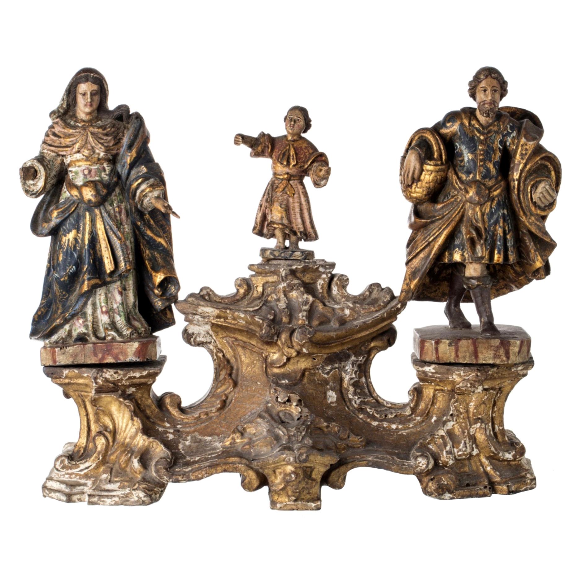 "The Holy Family" Sculpture, 18th Century For Sale