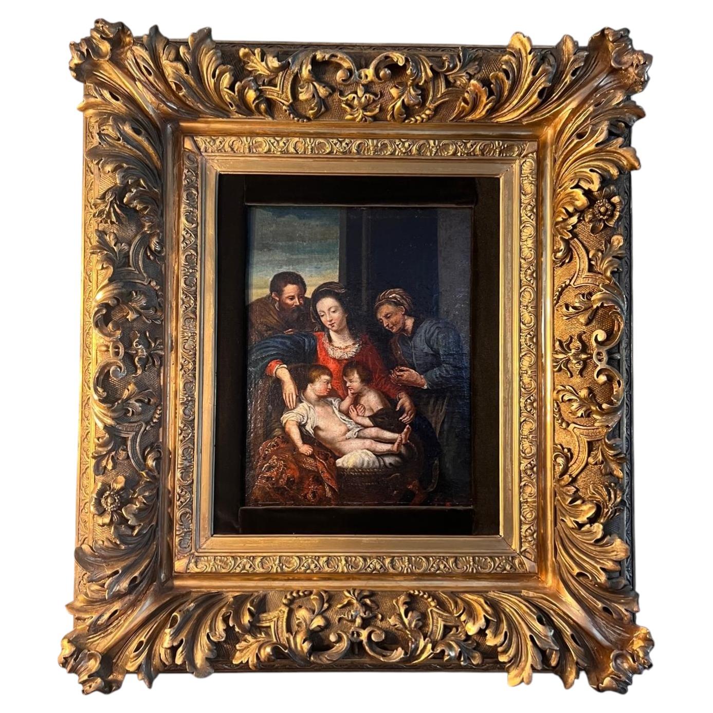 The Holy Family with Saint Anne Circle of Peter Paul Rubens Oil on Canvas