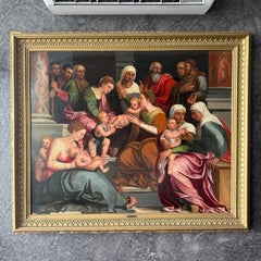 The Holy Kinship of Mary Oil on slatted panel Possibly Willem Key (16th Century)