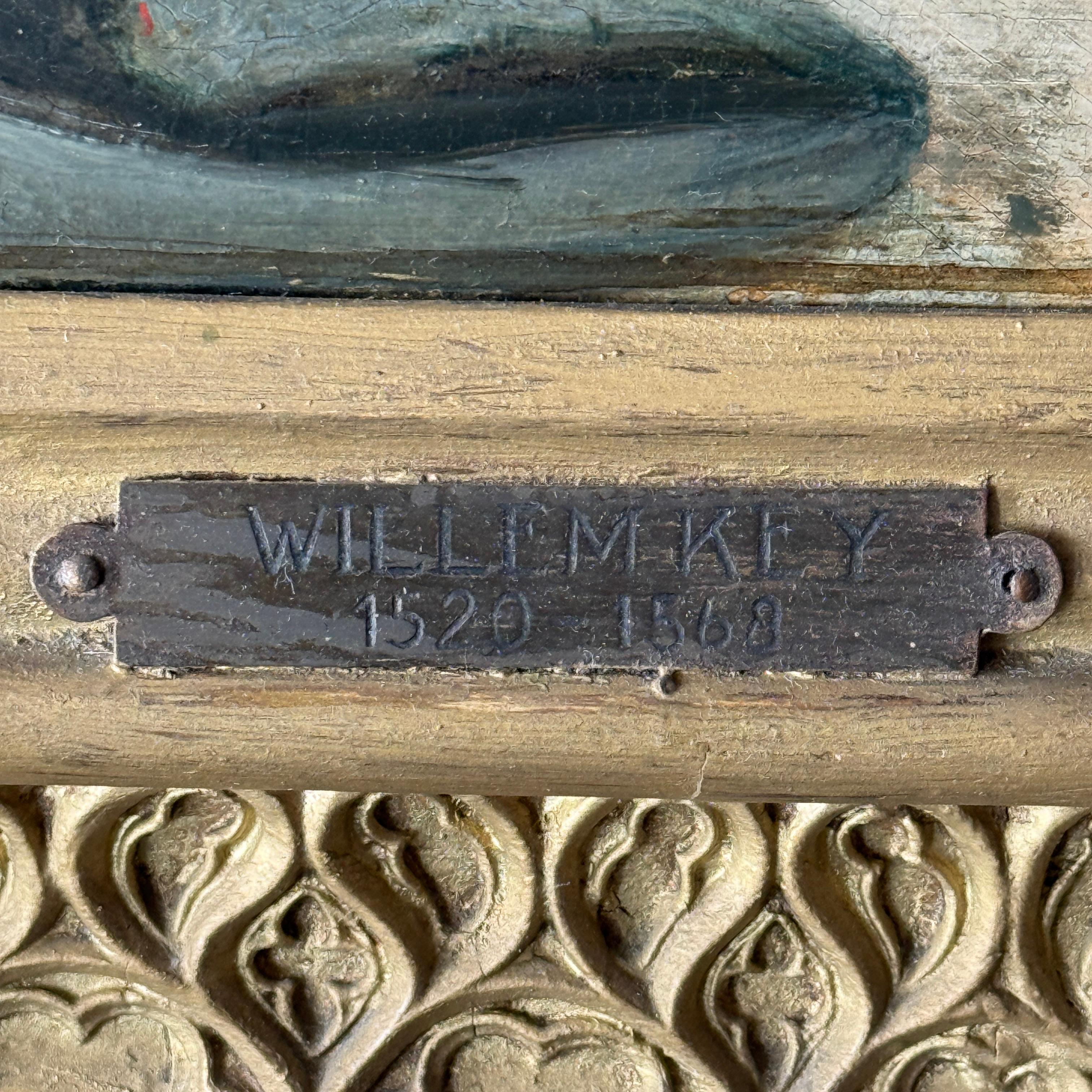 The Holy Kinship of Mary, Öl auf Lattenrost-Tafel, möglicherweise Willem Key (16. Jahrhundert) im Angebot 1