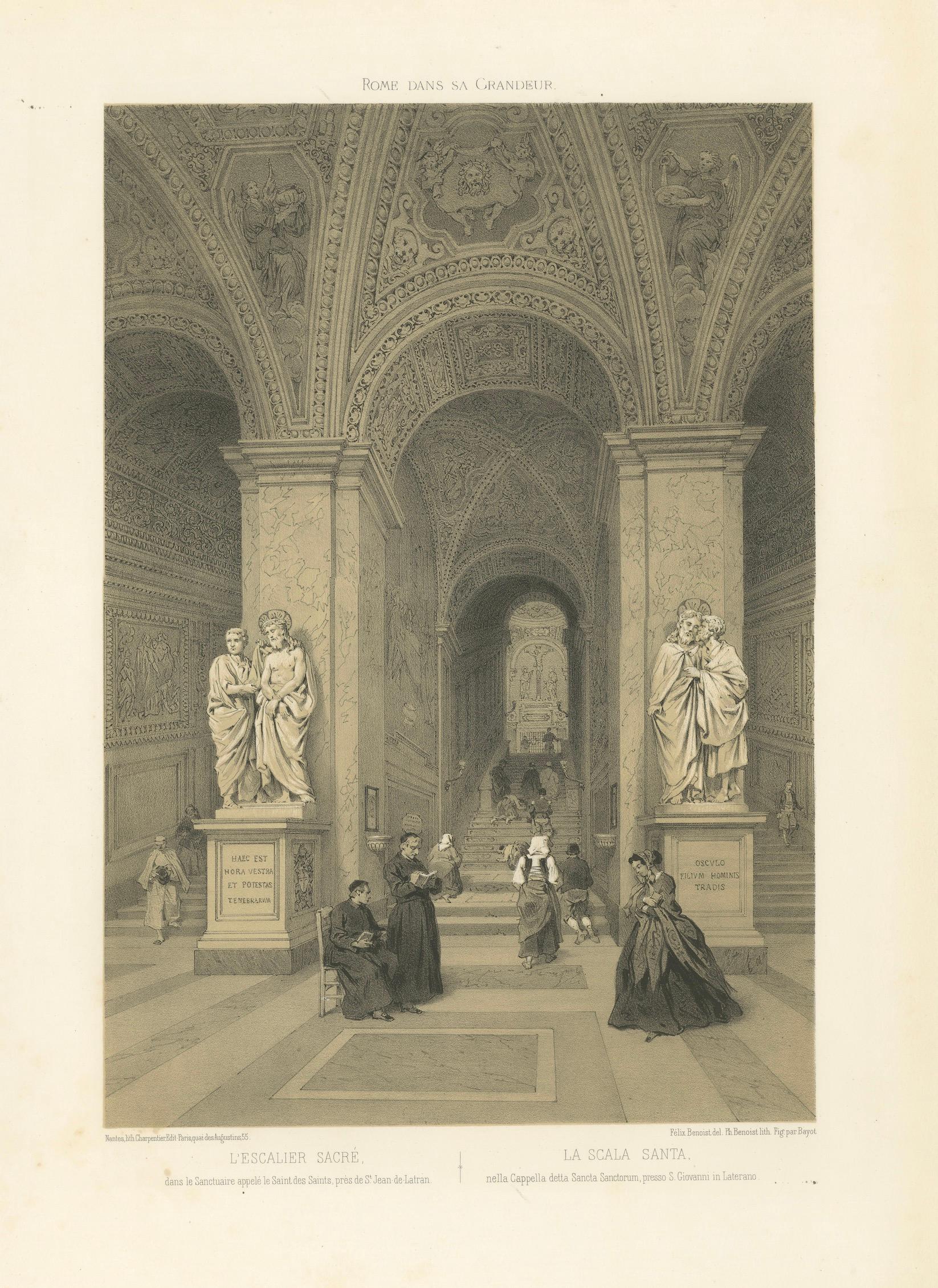 The Holy Staircase (Scala Santa), Rome – Sacred Interior Scene, 1868
