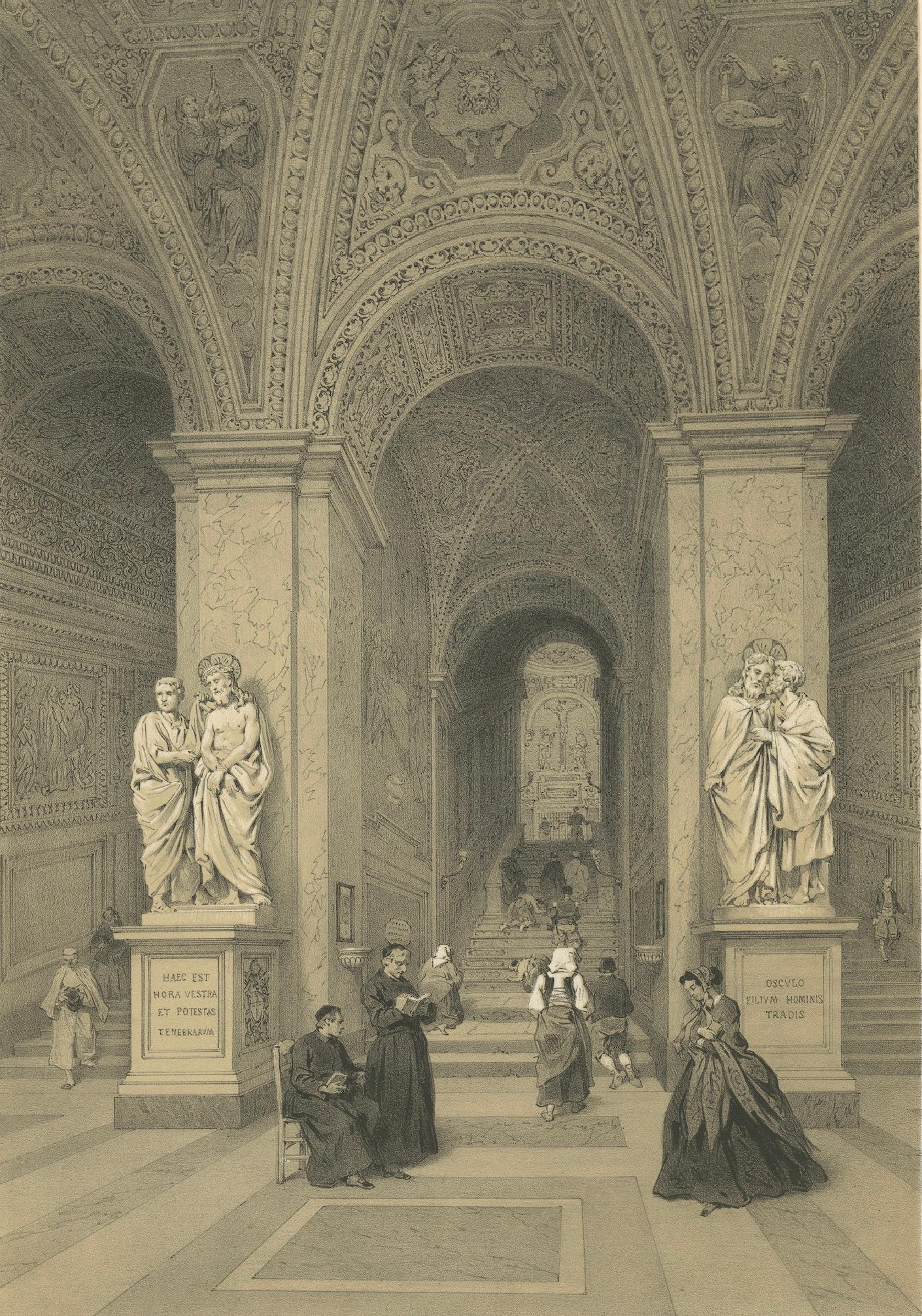 The Holy Staircase (Scala Santa), Rome – Sacred Interior Scene, 1868