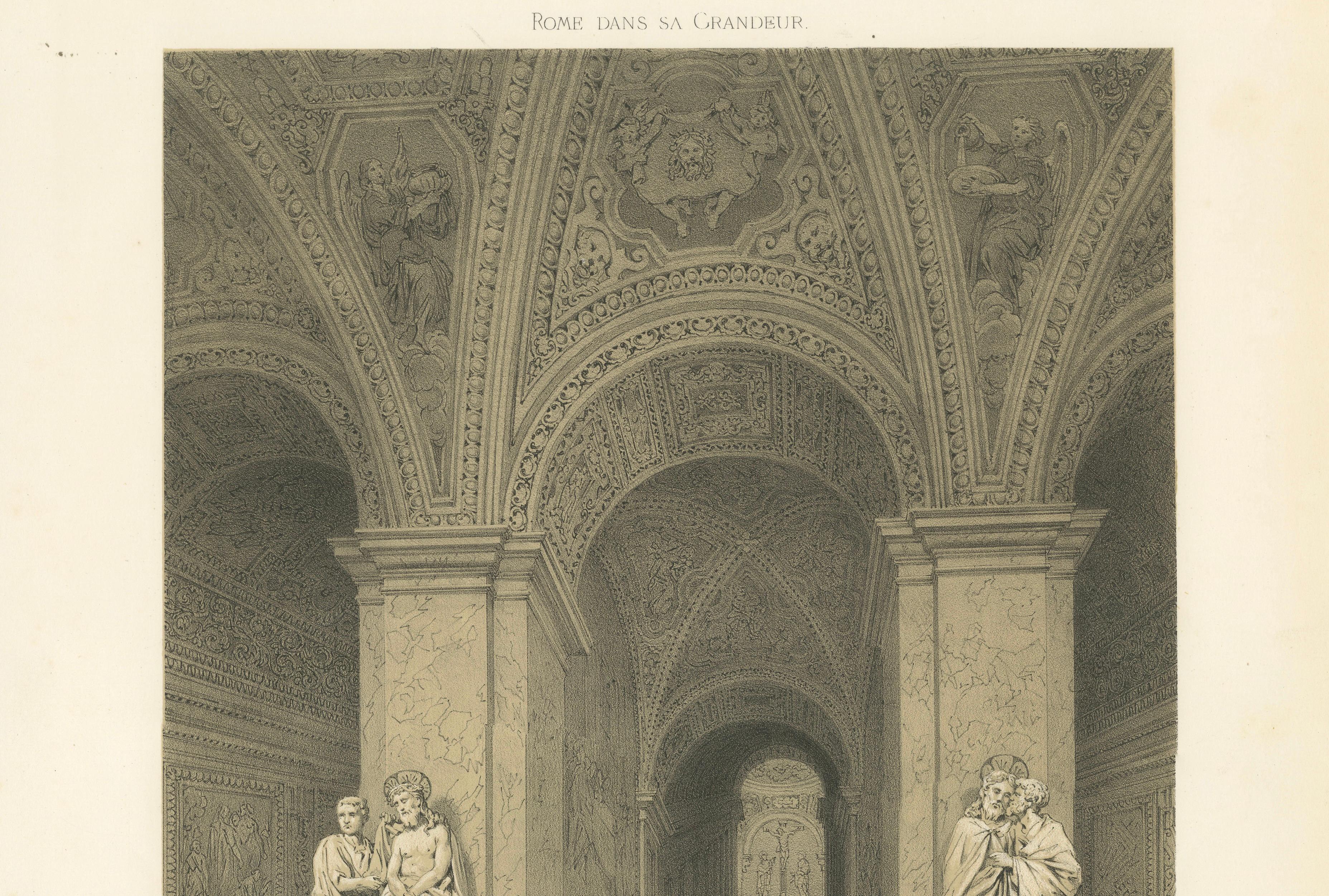 The Holy Staircase (Scala Santa), Rome – Sacred Interior Scene, 1868