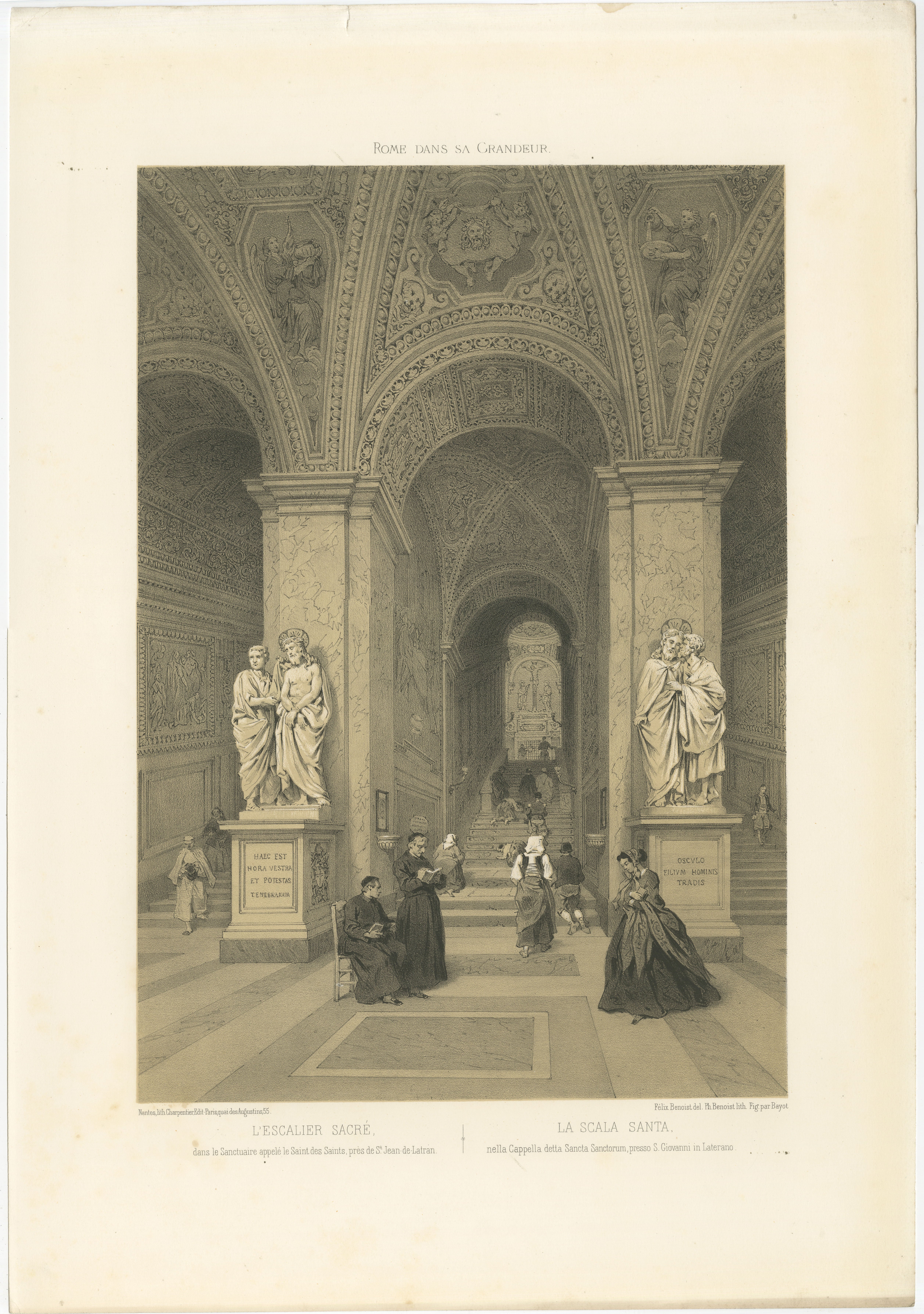 The Holy Staircase (Scala Santa), Rome – Sacred Interior Scene, 1868