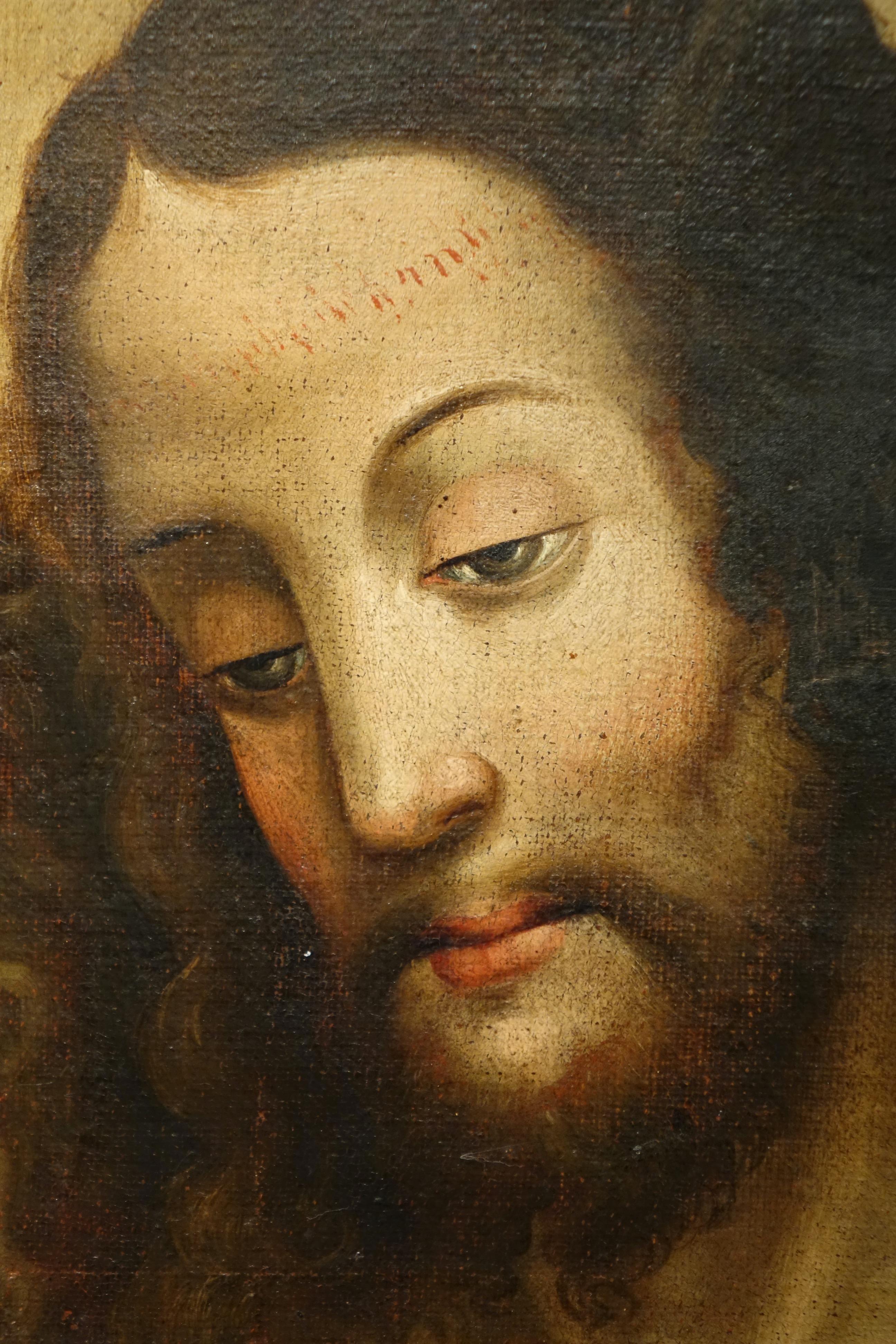 Canvas The Holy Trinity, Spain 17th Century For Sale