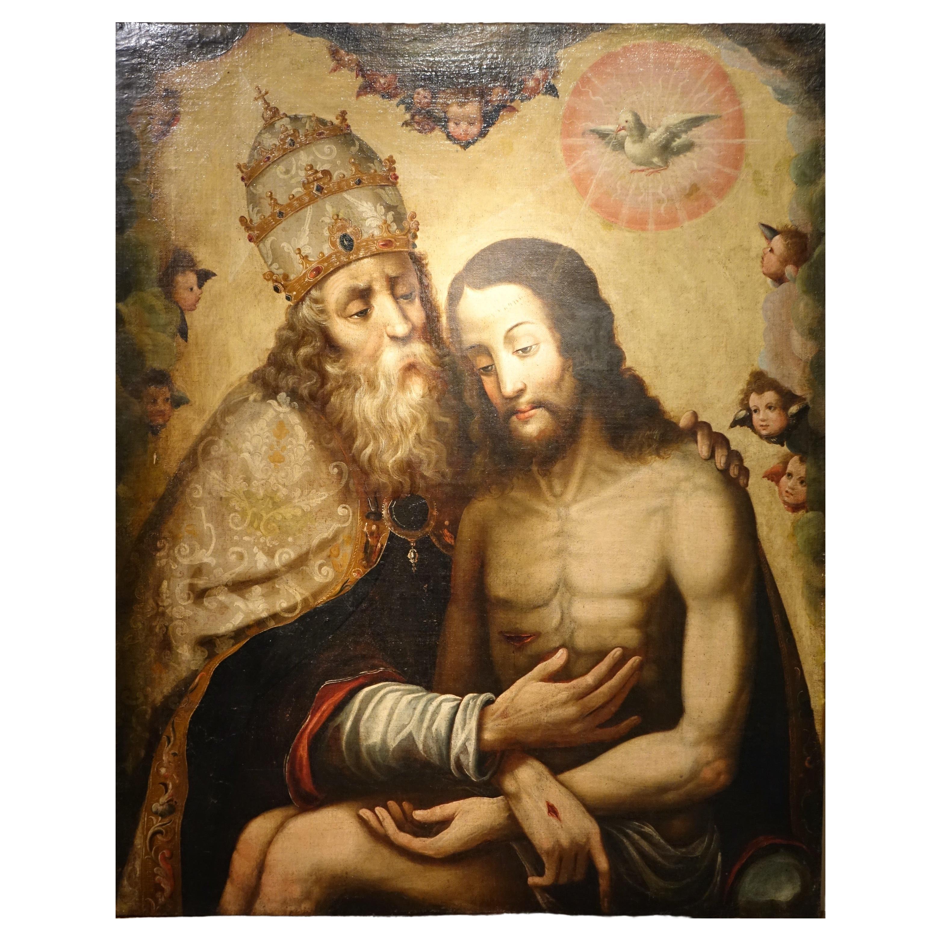 La Sainte Trinité, Espagne 17e siècle en vente