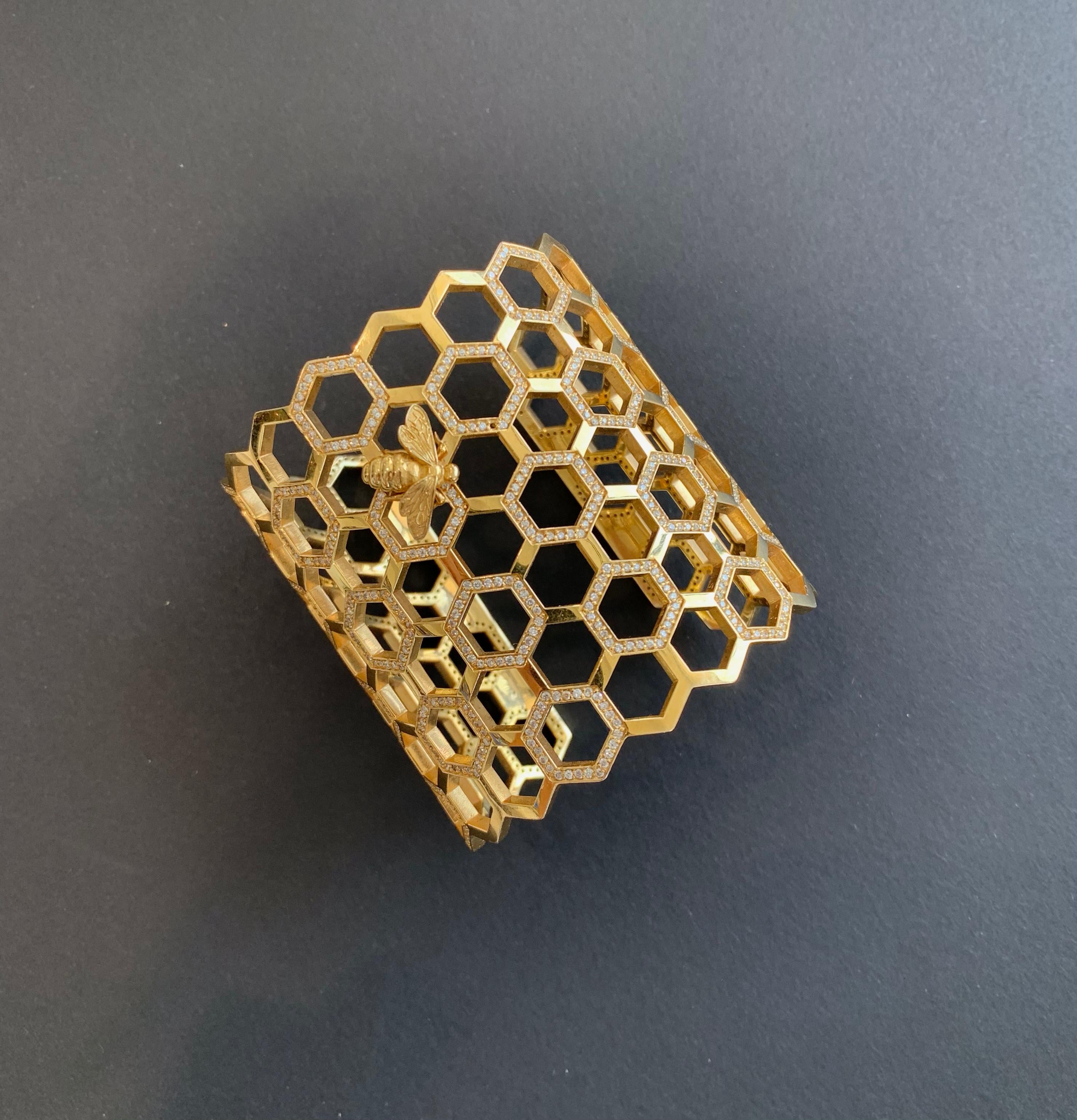 honeycomb bee cuff bracelet