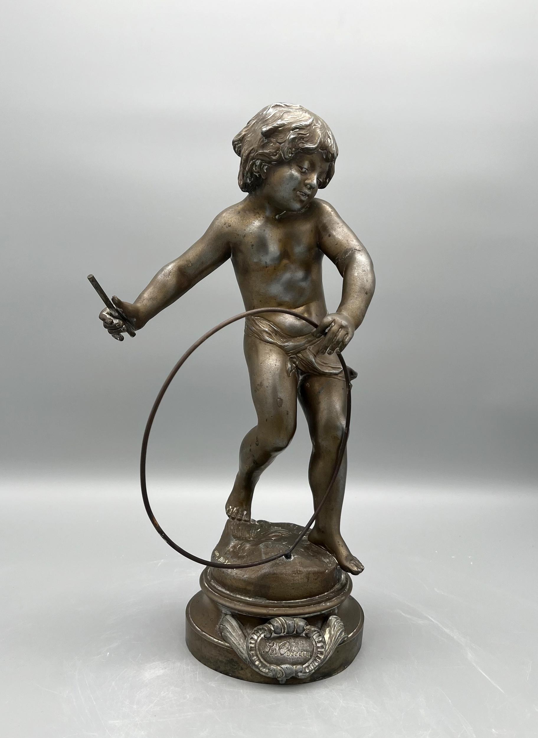 Regule subject depicting a naked young boy rolling a hoop, signed Aug. Moreau on the terrace and bearing the inscription “Le cerceau” on the base.

Biography

Auguste Moreau, born on February 22, 1834, in Dijon and died on November 11, 1917, in