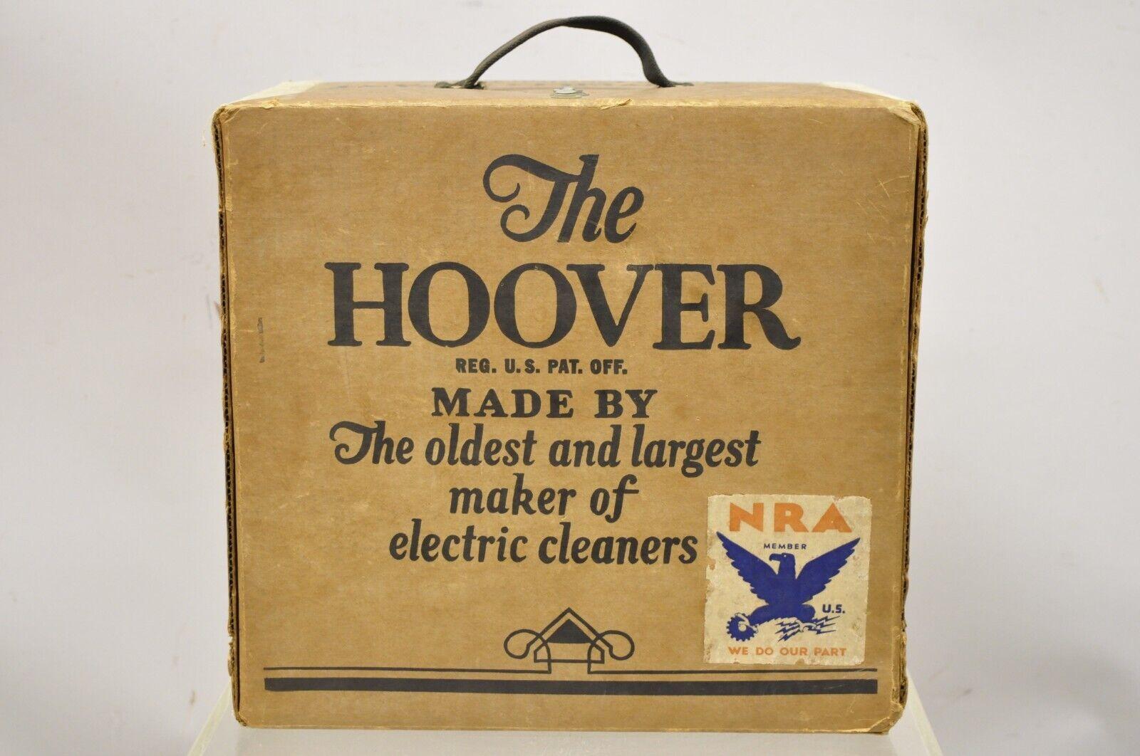 The Hoover Co Model 450 Advertisement Cardboard Box NRA Sticker Empty Delivery Box. Item features an Empty box, all original advertisement prints to sides, label reads 
