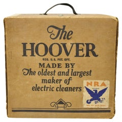 Antique The Hoover Co Model 450 Advertisement Cardboard Box NRA Sticker Delivery Box
