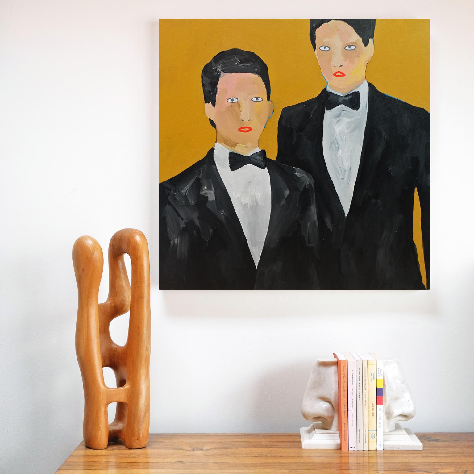 Modern 'The Hopefuls' Portrait Painting by Alan Fears Pop Art Bowties