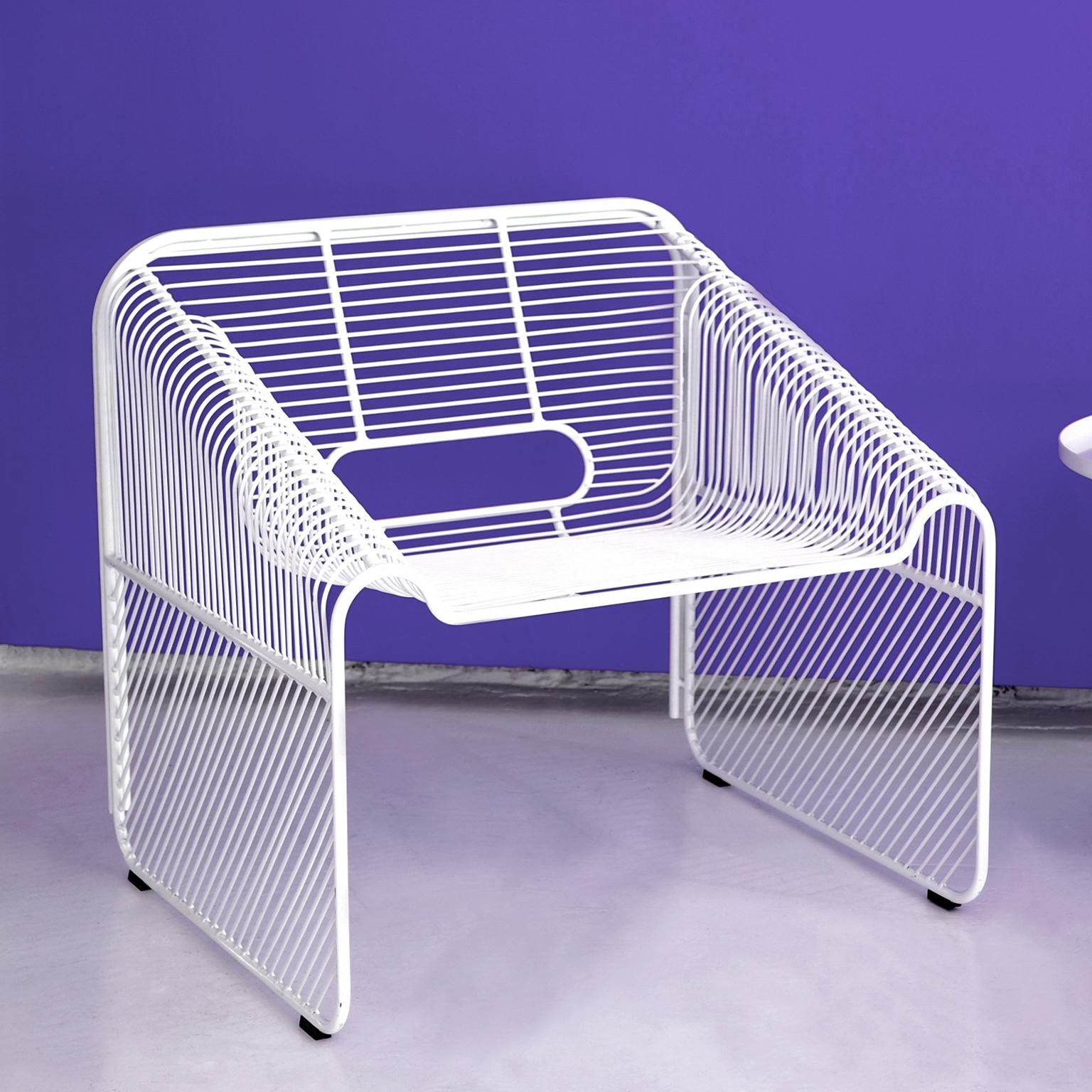 Galvanized Hot Seat, Lounge Chair, a Modern Midcentury Inspired Design, Electric Blue