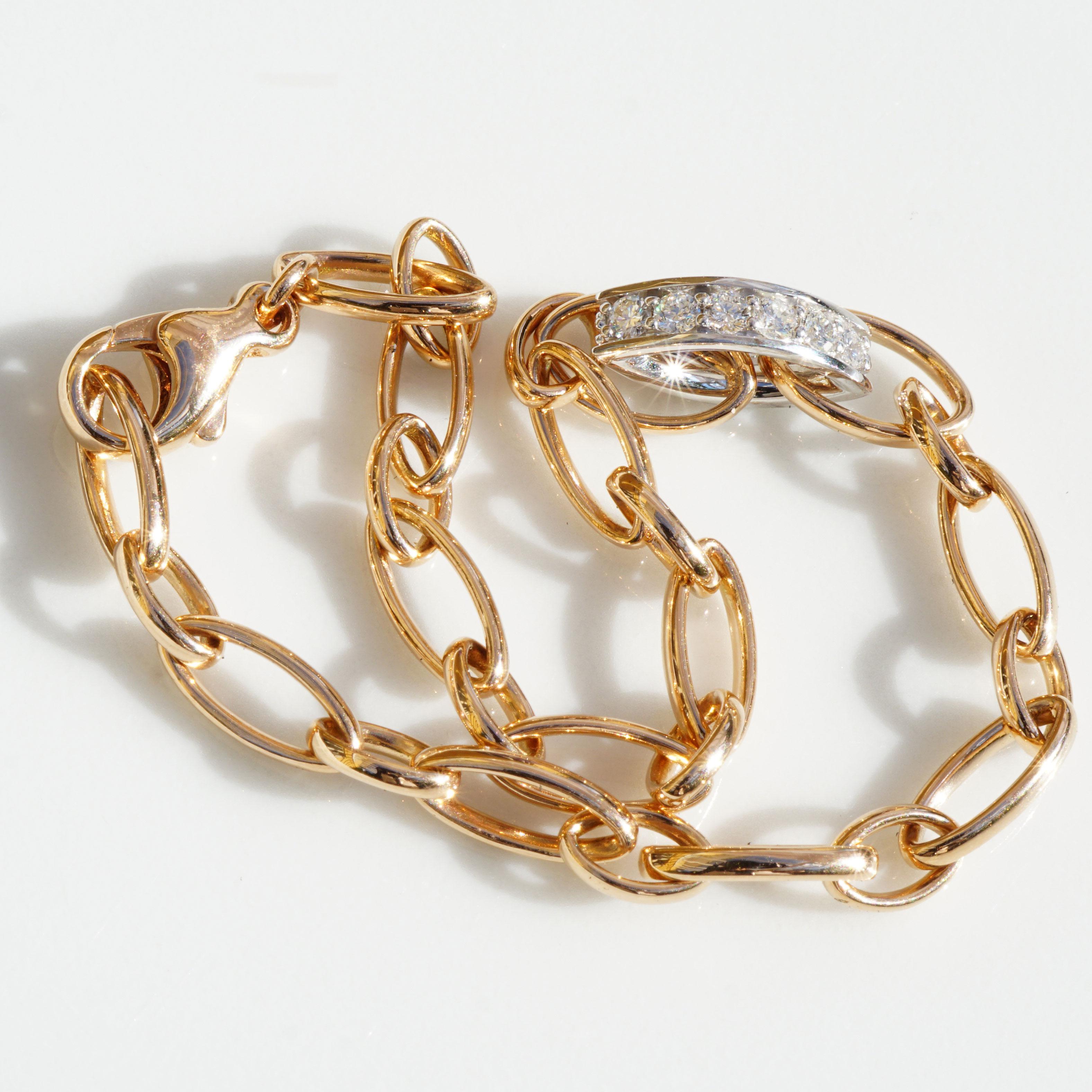 Brilliant Cut Bicolor Bracelet Rose Gold 0.43 ct TW VS Hottest Amazing Piece of Jewelry Italy