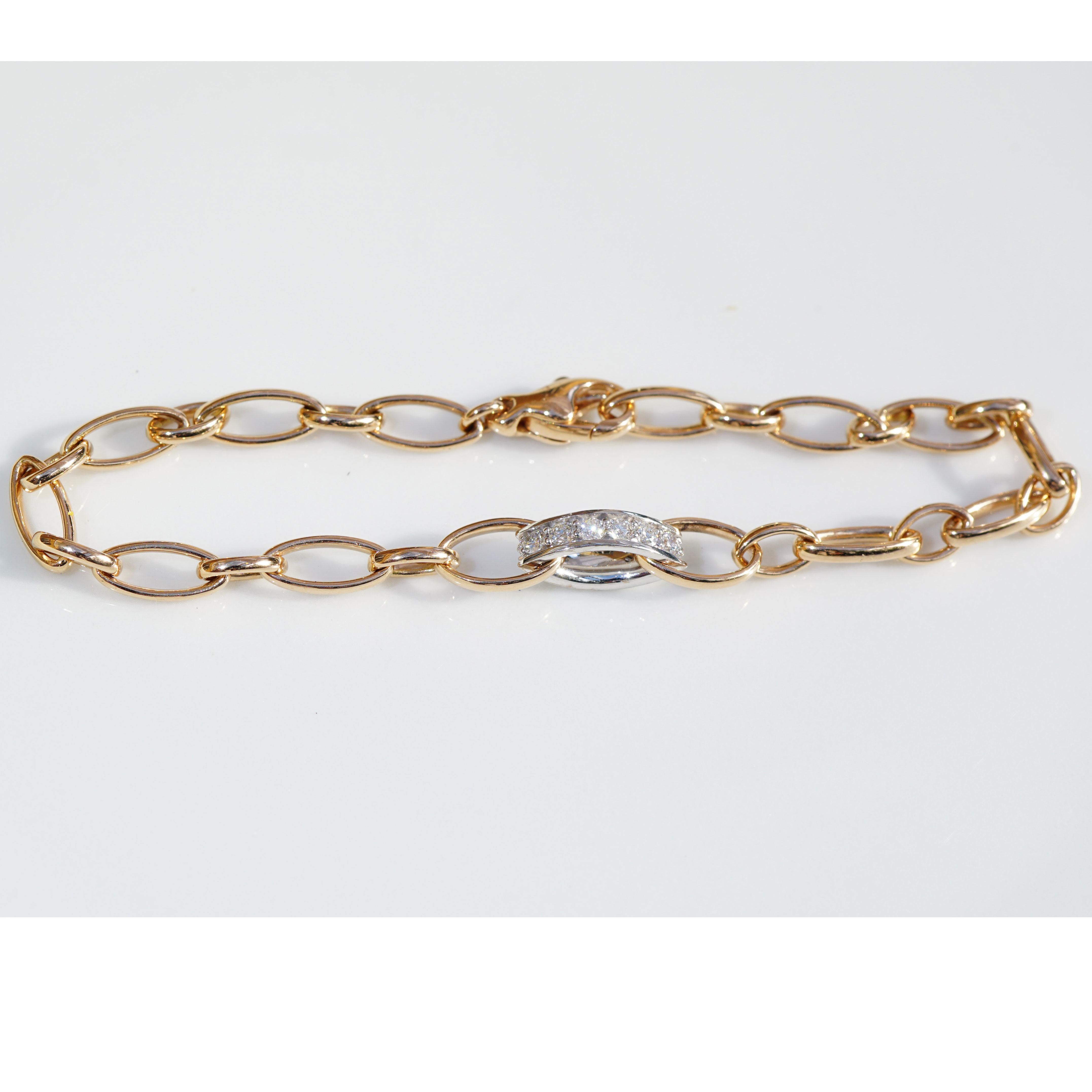 Bicolor Bracelet Rose Gold 0.43 ct TW VS Hottest Amazing Piece of Jewelry Italy In New Condition In Viena, Viena
