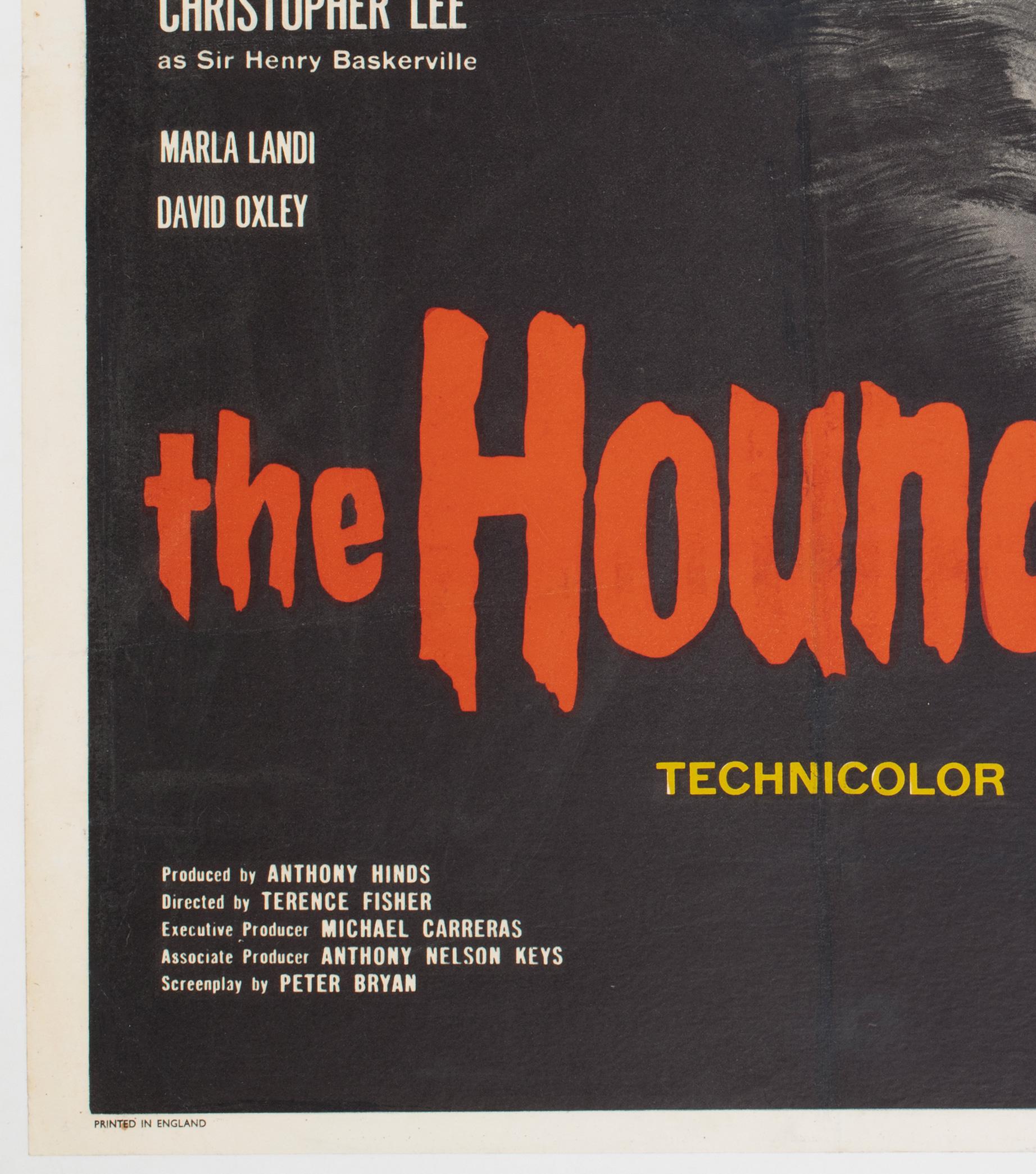 Linen The Hound of the Baskervilles 1959 UK Quad Film Poster For Sale