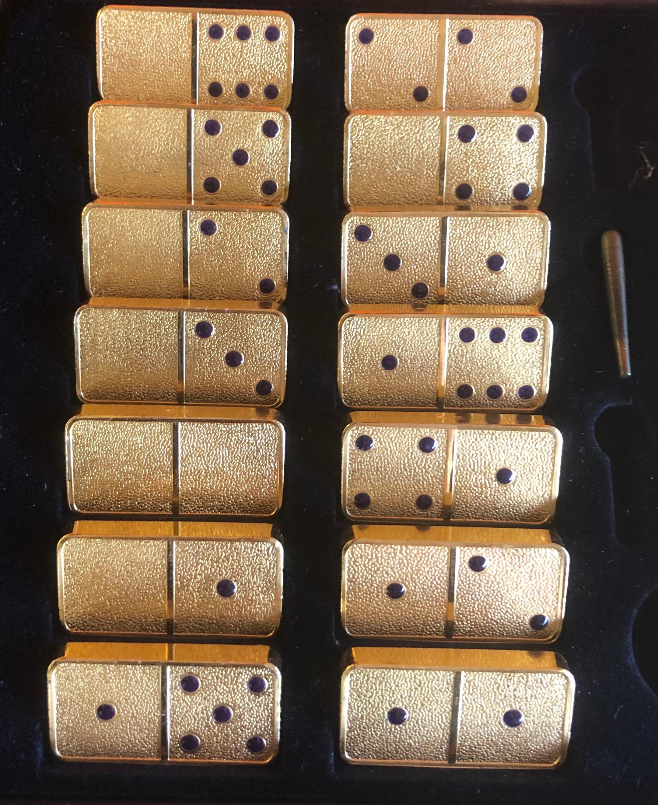 The House of Faberge 22-Karat Gold-Plated Imperial Domino Set and Case 2